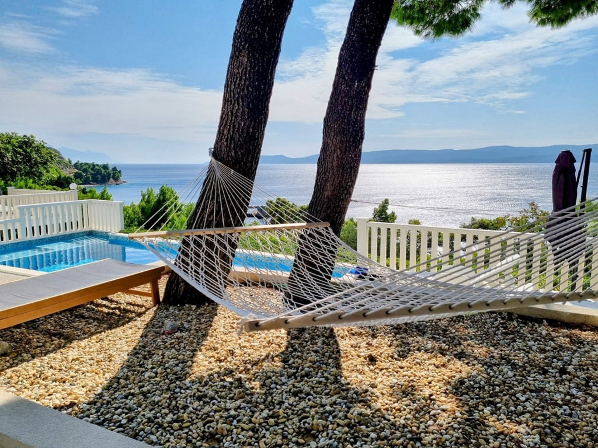Hammock and private saltwater pool with Adriatic sea view, Easy Living, Lokva Rogoznica