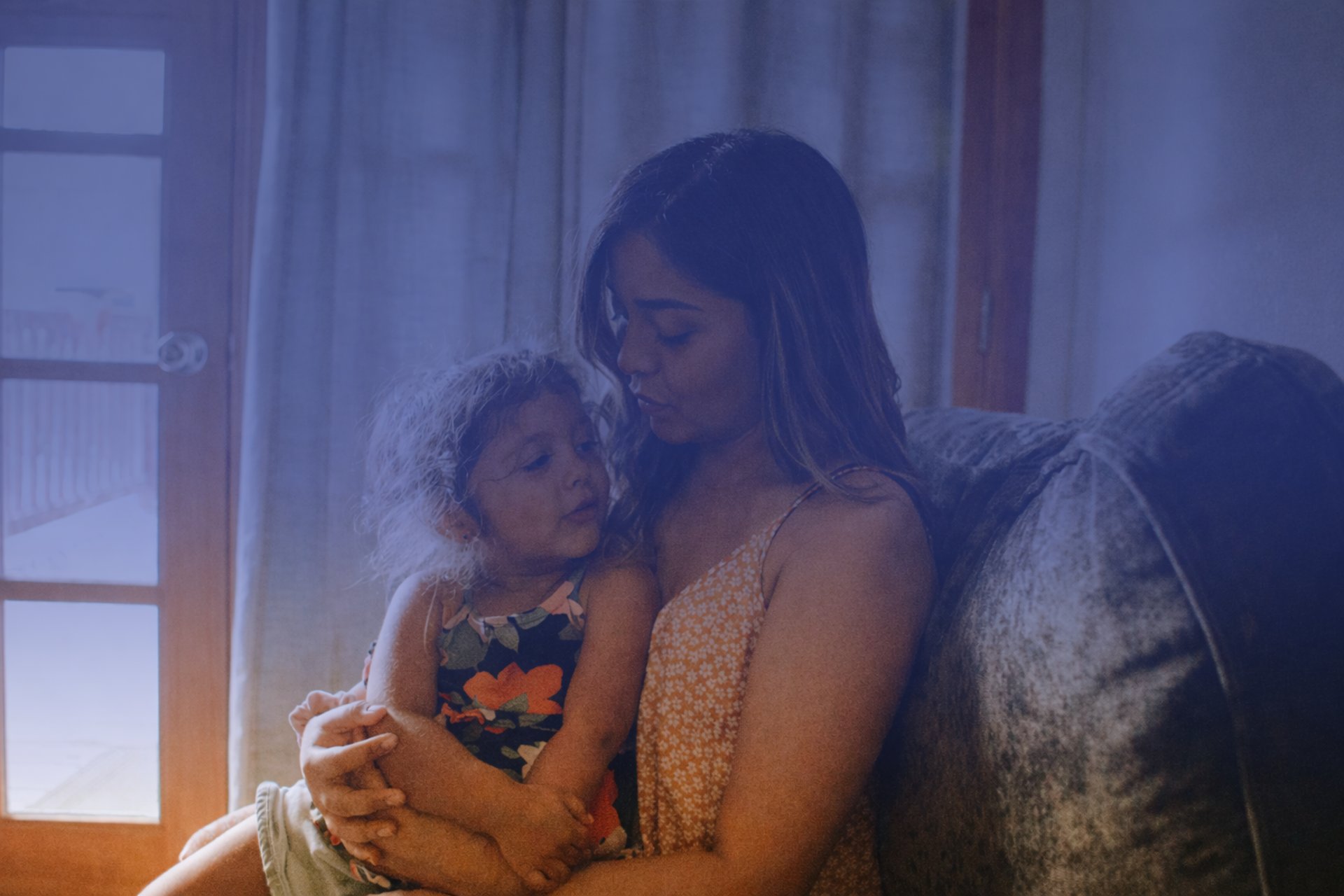 Mother and Child Sitting Calmly