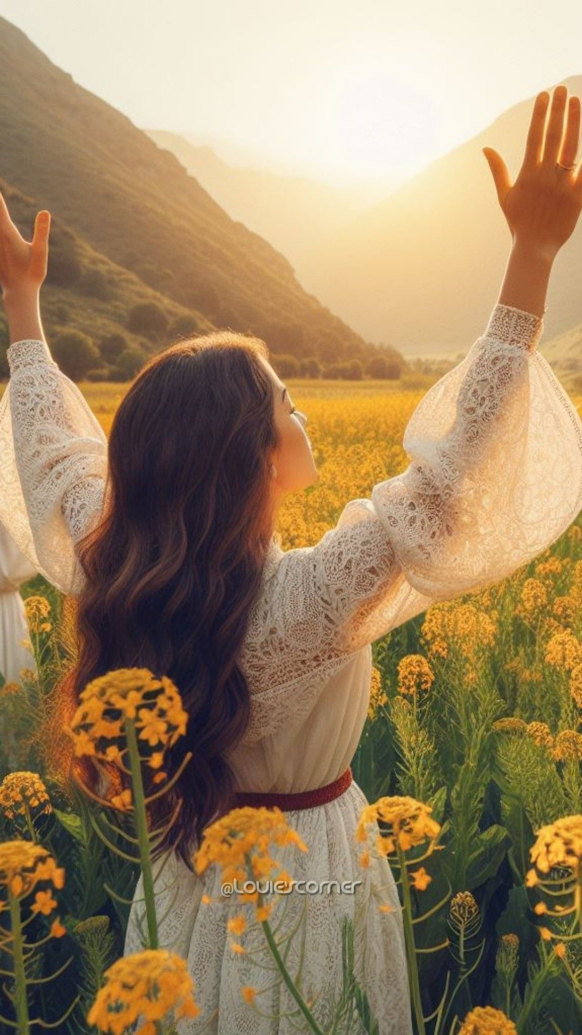 woman holding dried flower