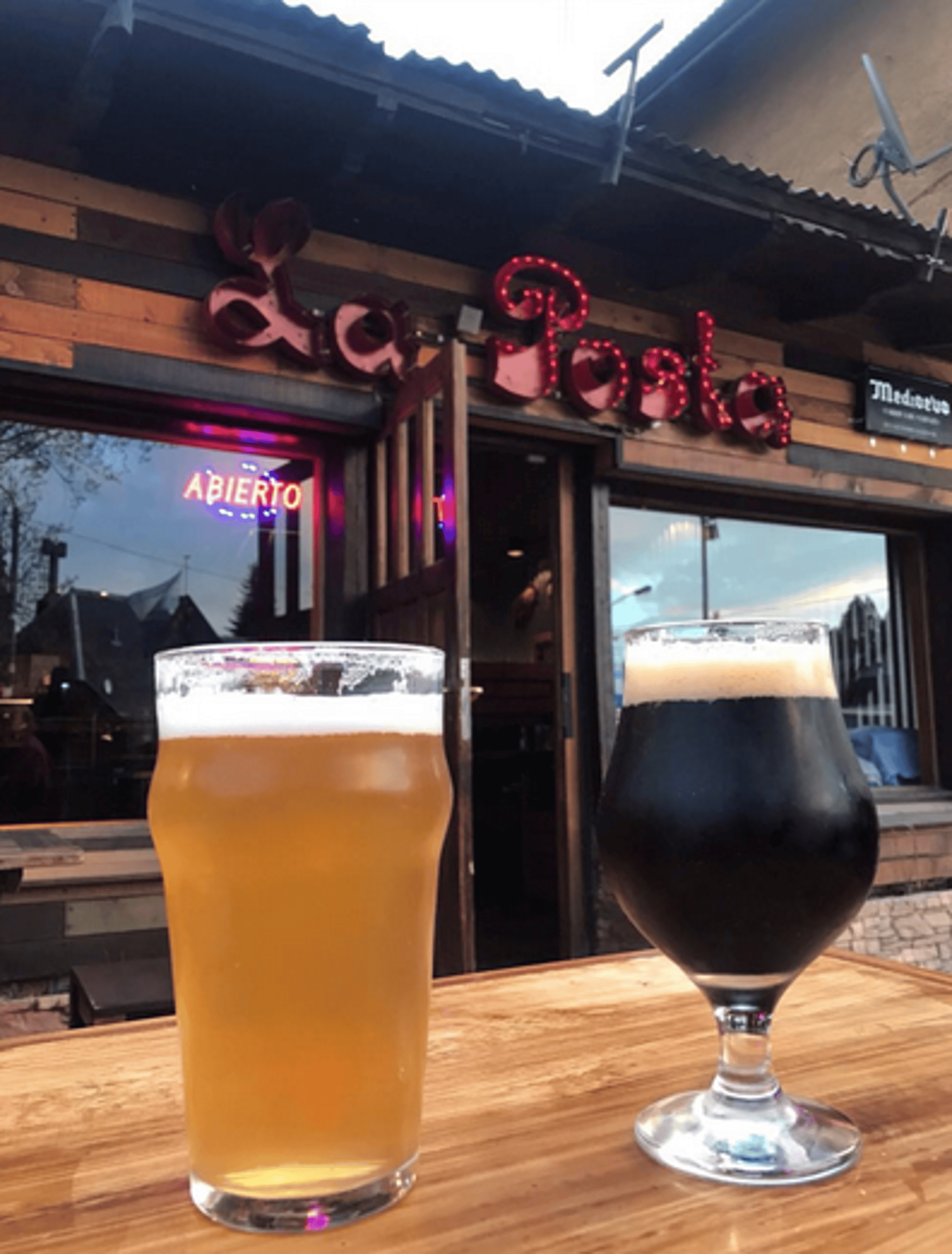 a view of a mountain through the trees
