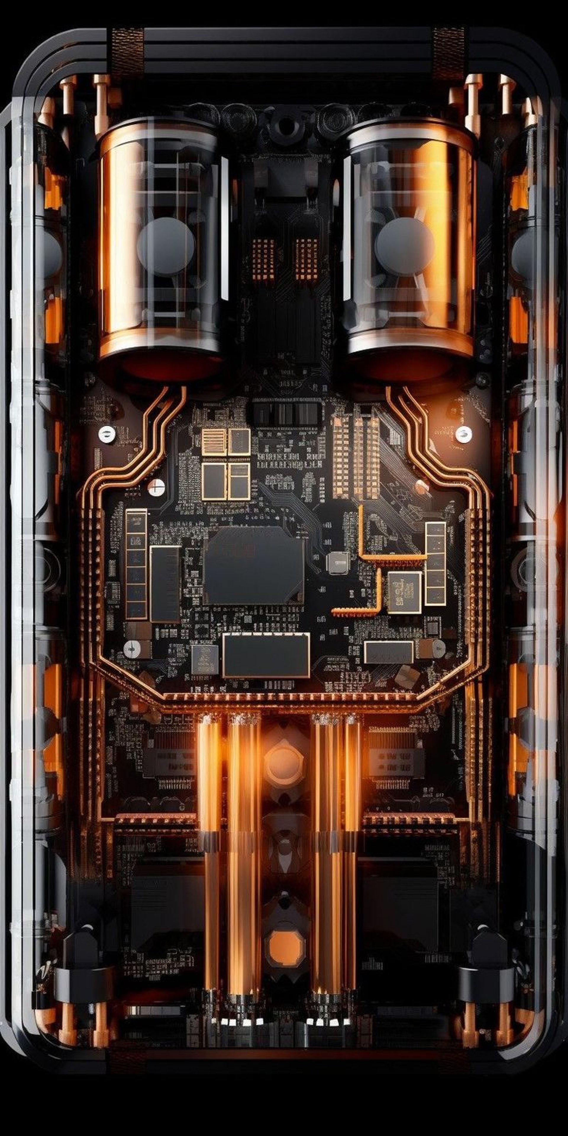 an abstract photo of a curved building with a blue sky in the background