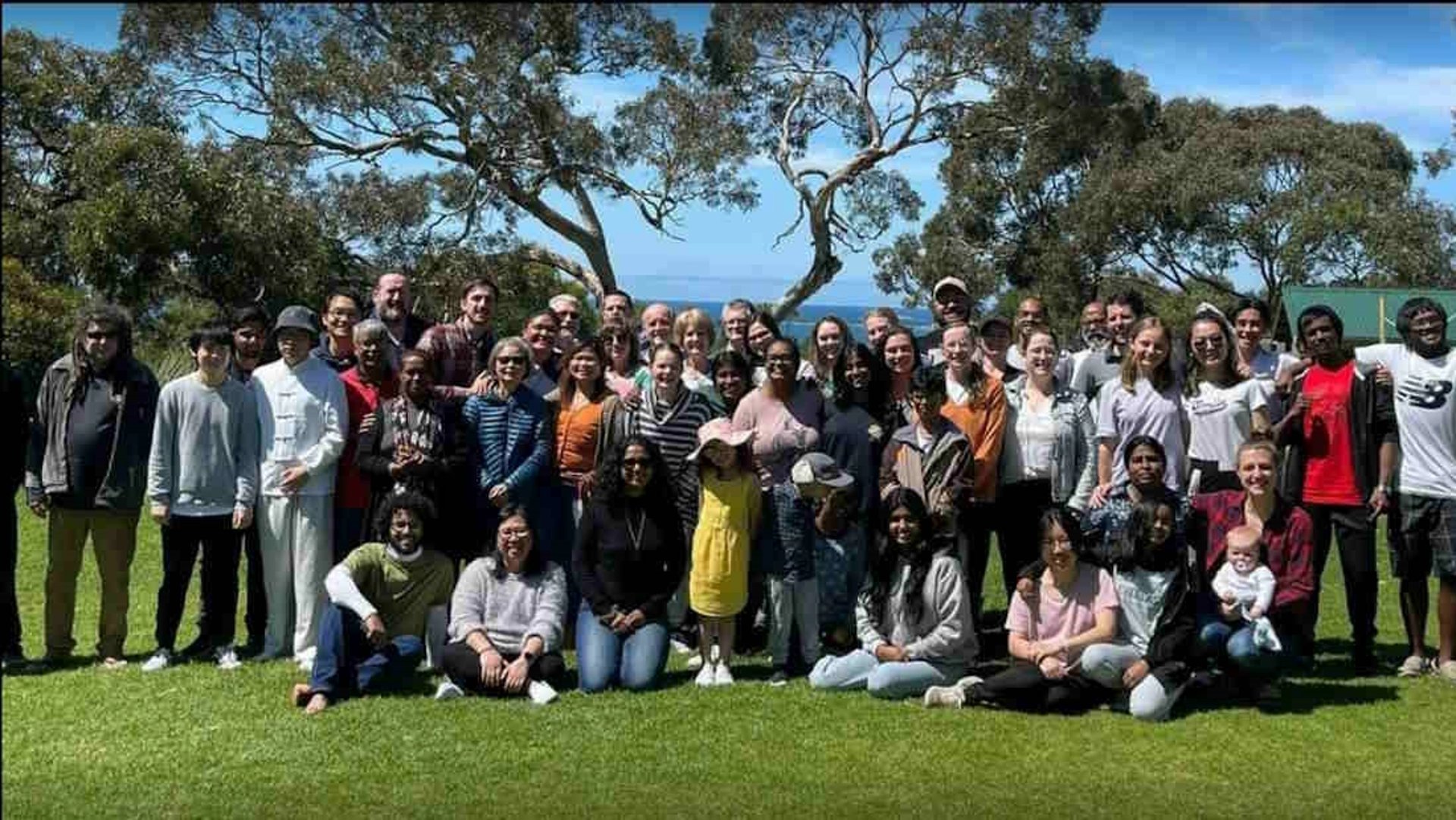Church members in the park