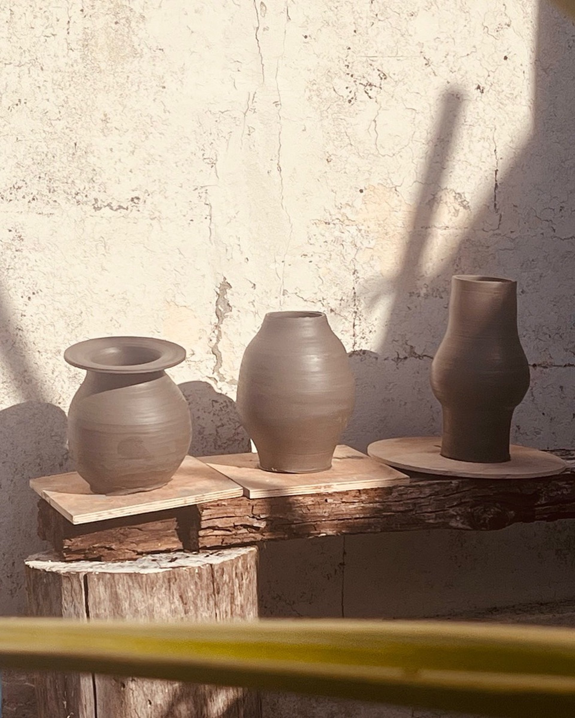 a white plate sitting on top of a white table