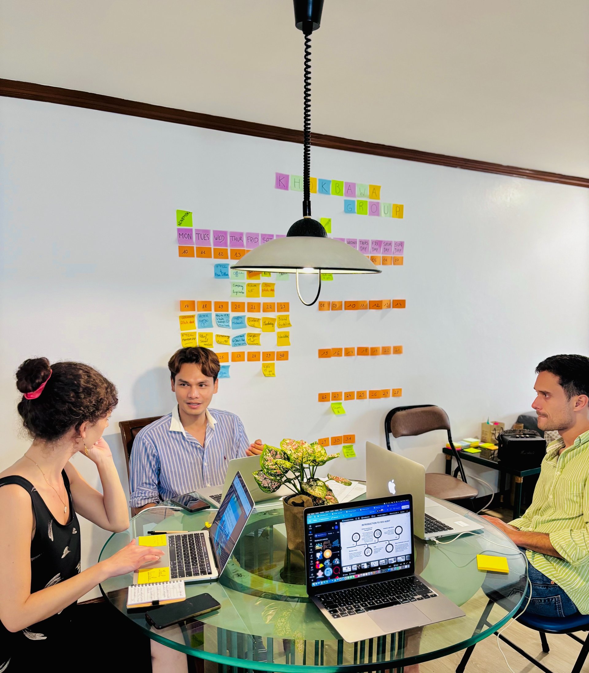 selective focus photography of people sits in front of table inside room