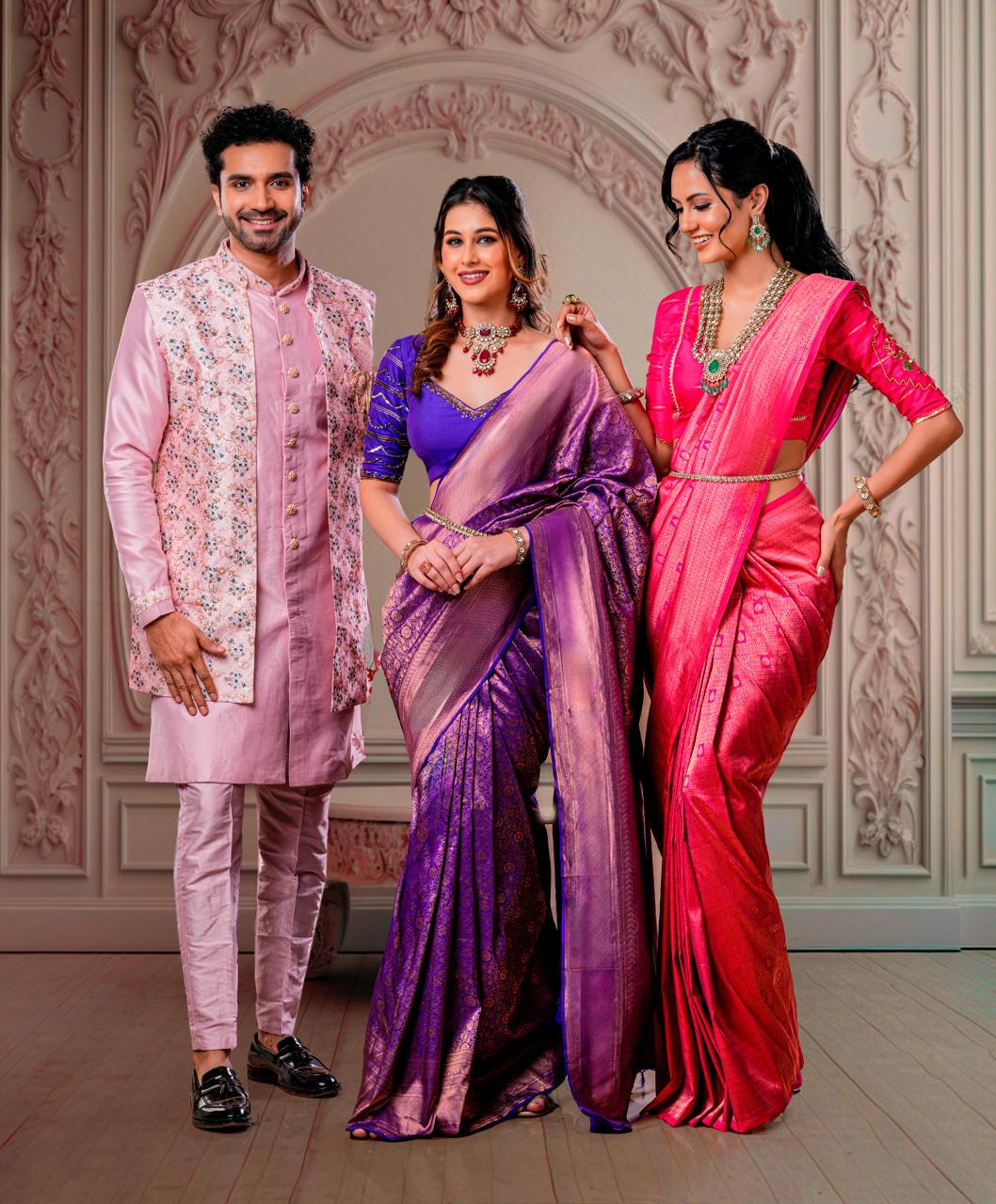 an abstract photo of a curved building with a blue sky in the background
