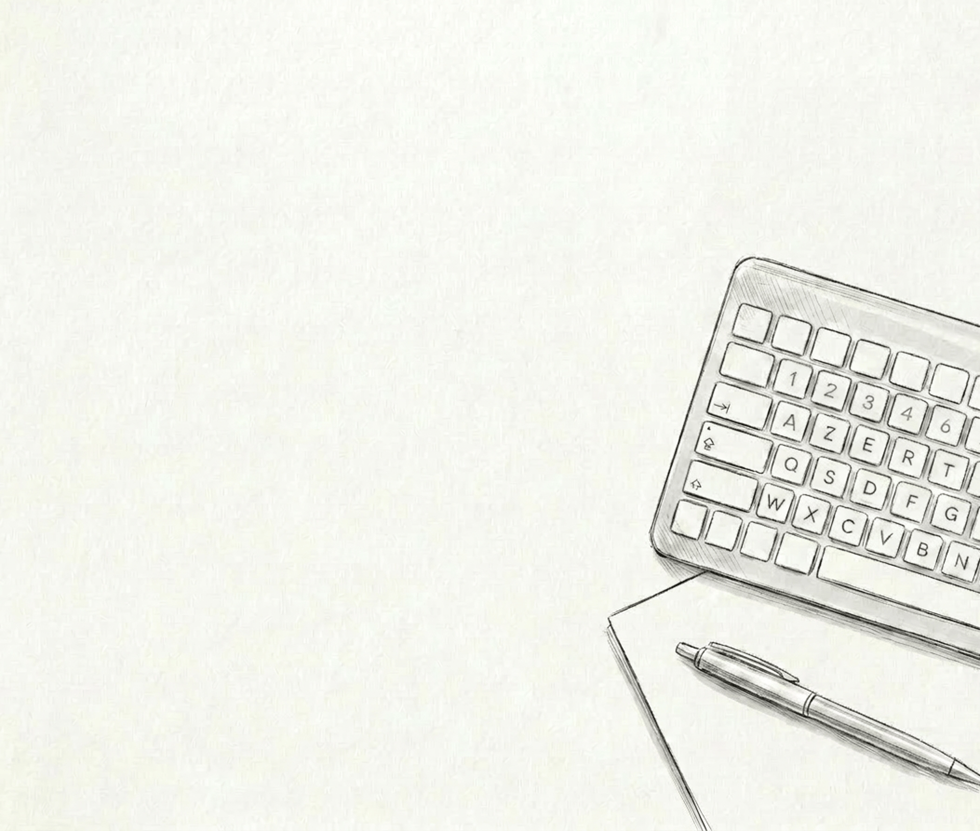 Magic Keyboard beside mug and click pen