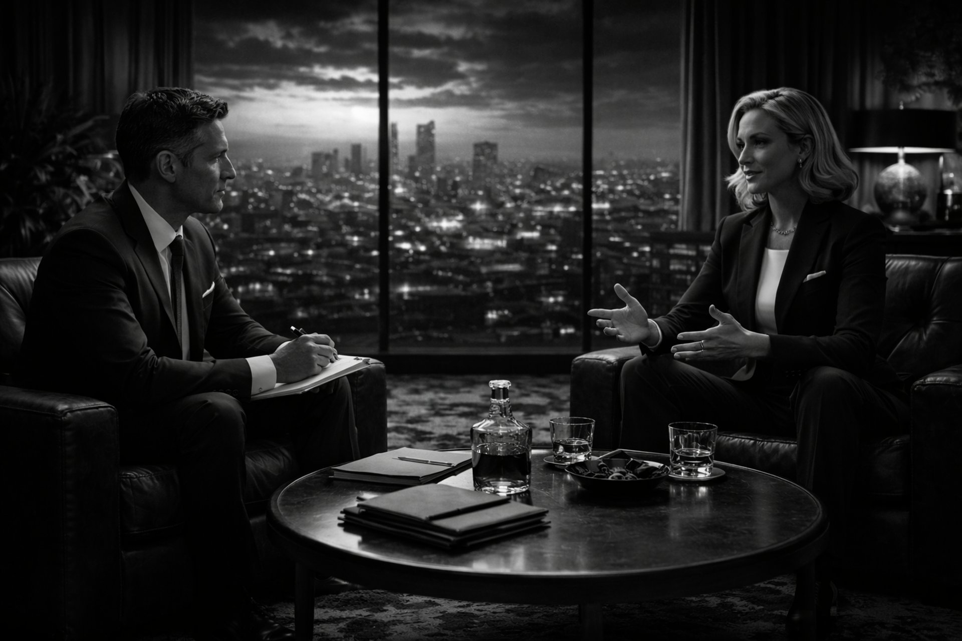 Red "on air" sign glowing in the dark