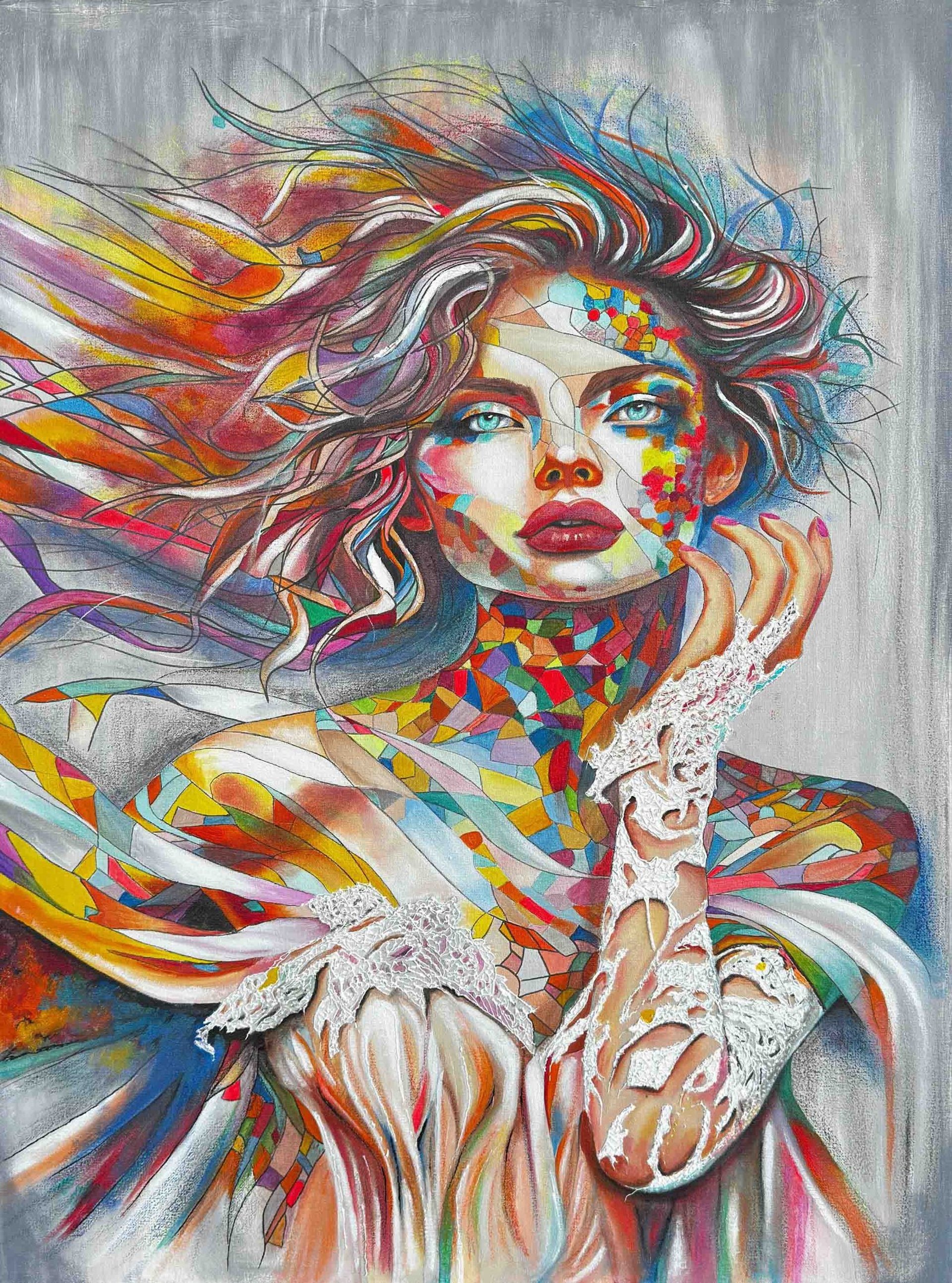 an abstract photo of a curved building with a blue sky in the background