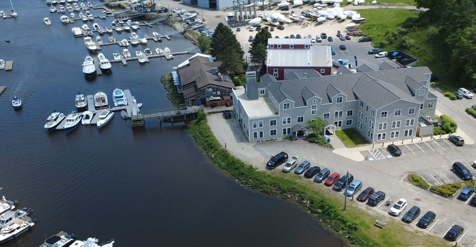 an aerial view of a forest with lots of trees