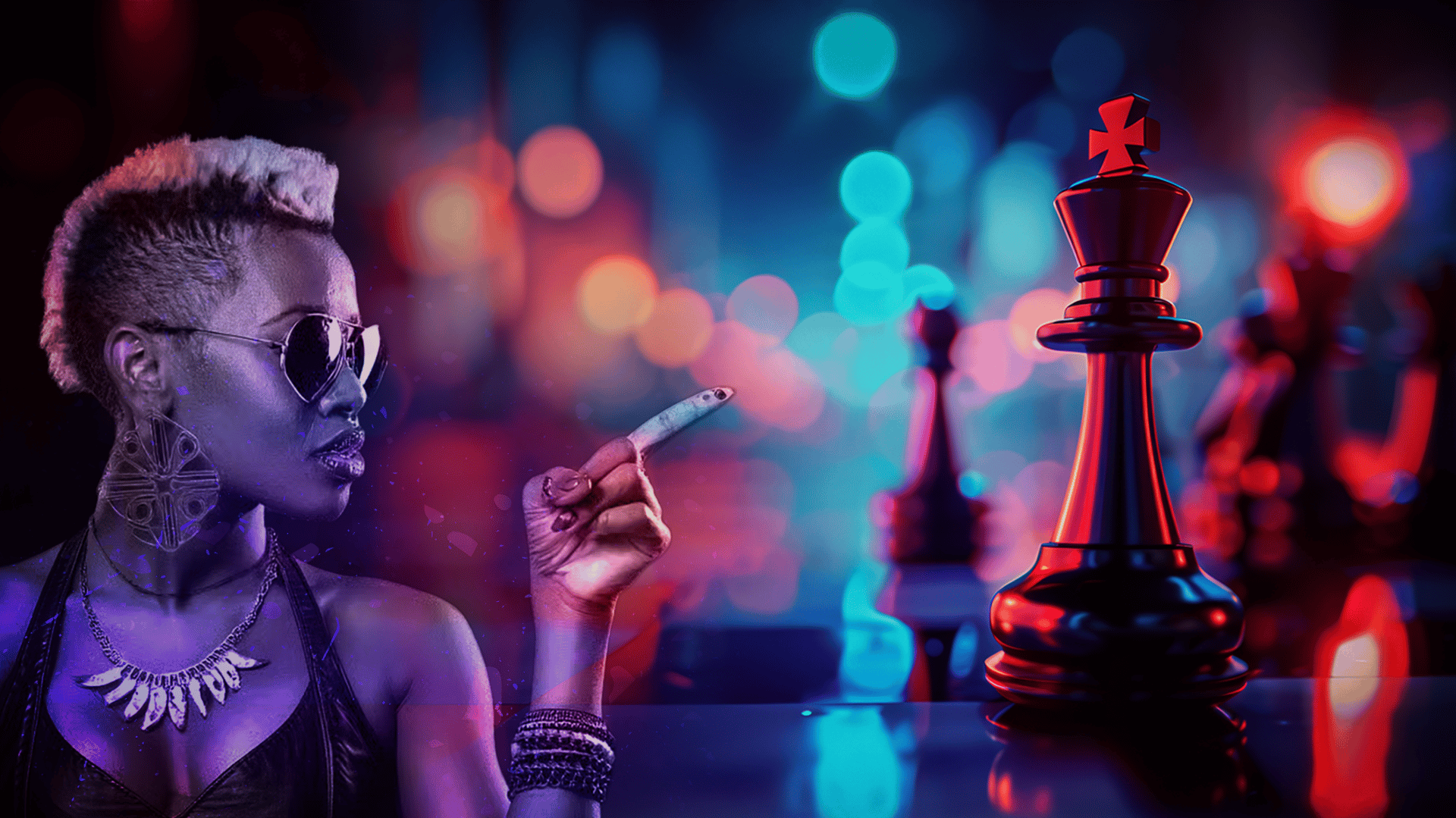 Hawkhurst rock chick with a hawk sat on her shoulder