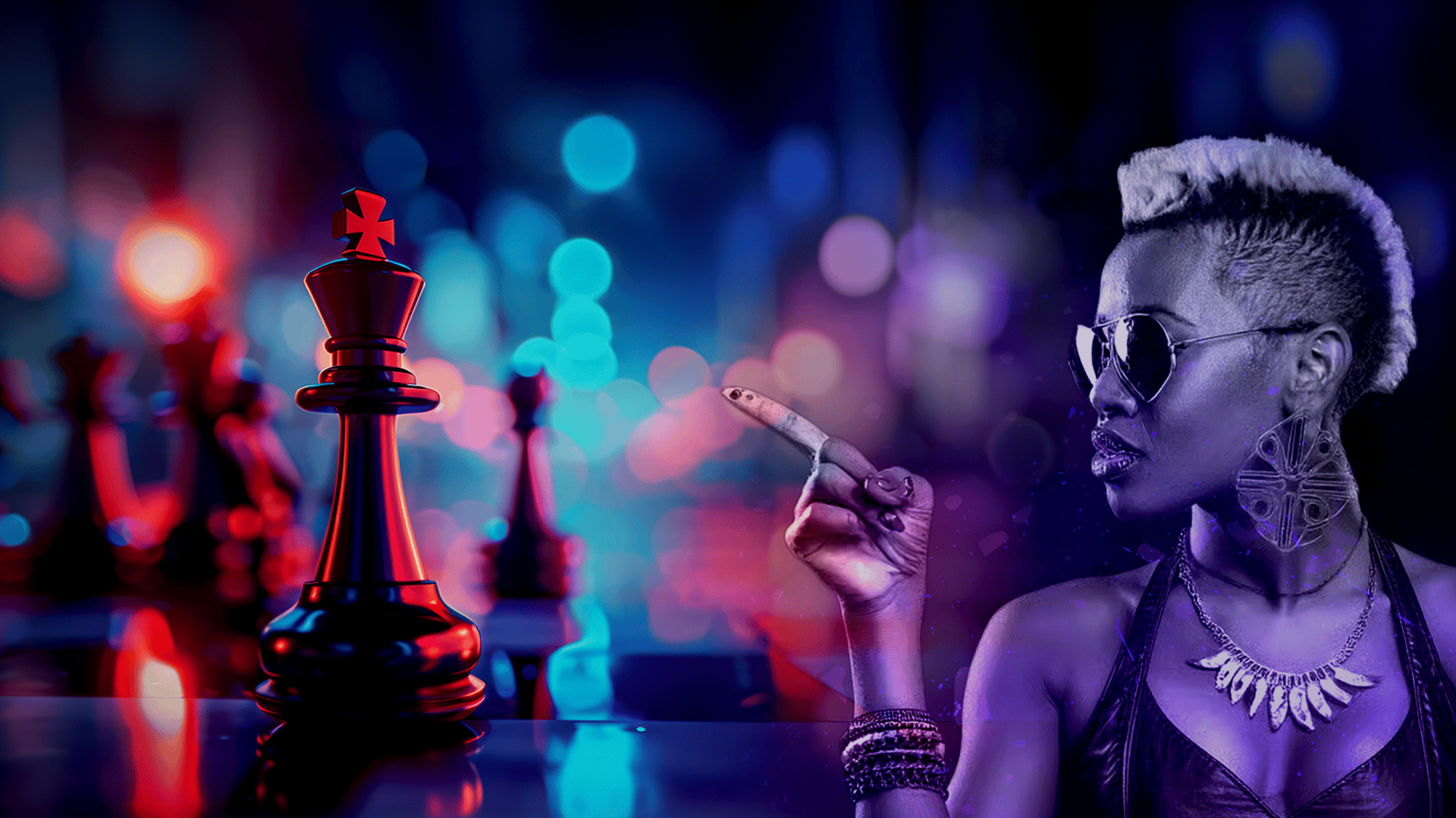 Hawkhurst rock chick with a hawk sat on her shoulder