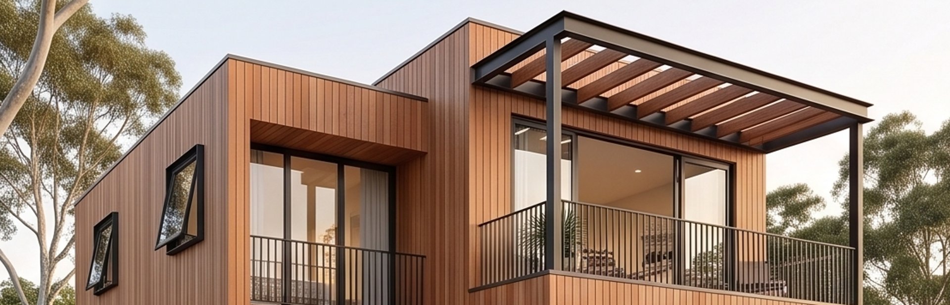 an abstract photo of a curved building with a blue sky in the background