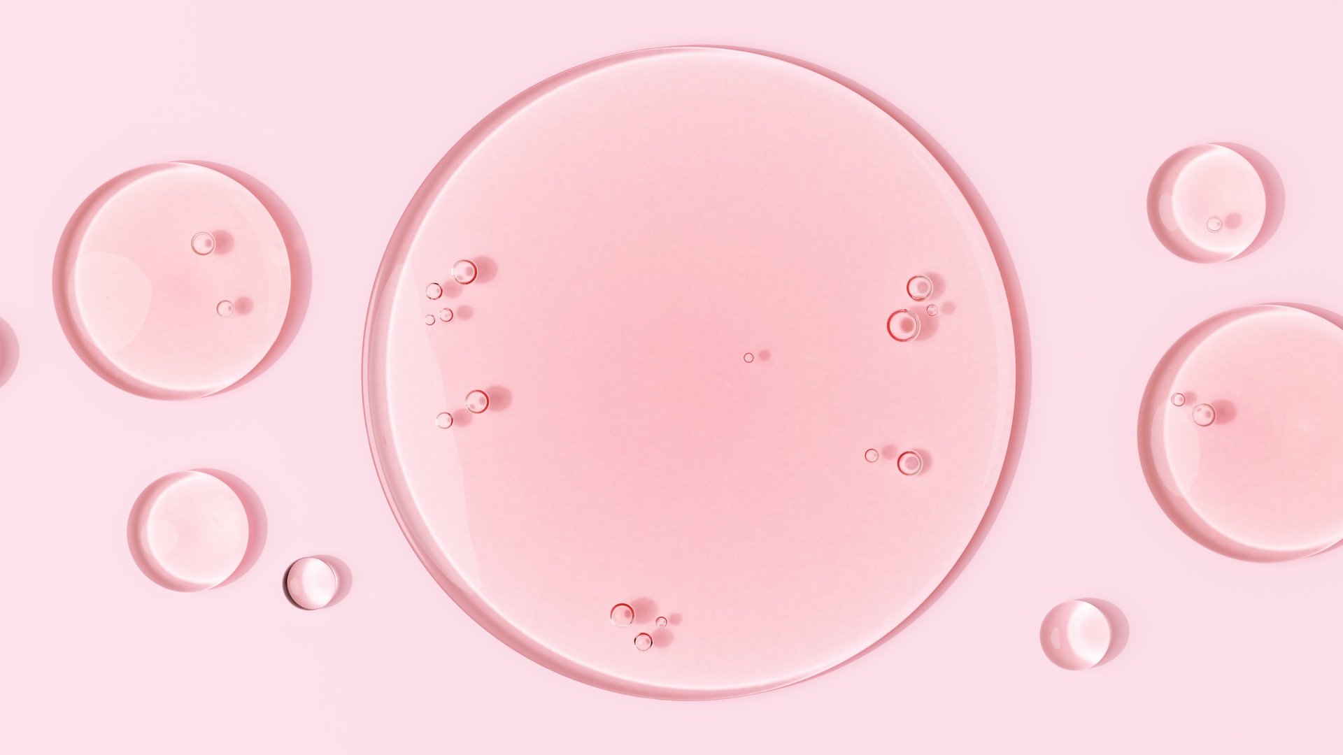 Two viscous liquids overlap on a neutral background.