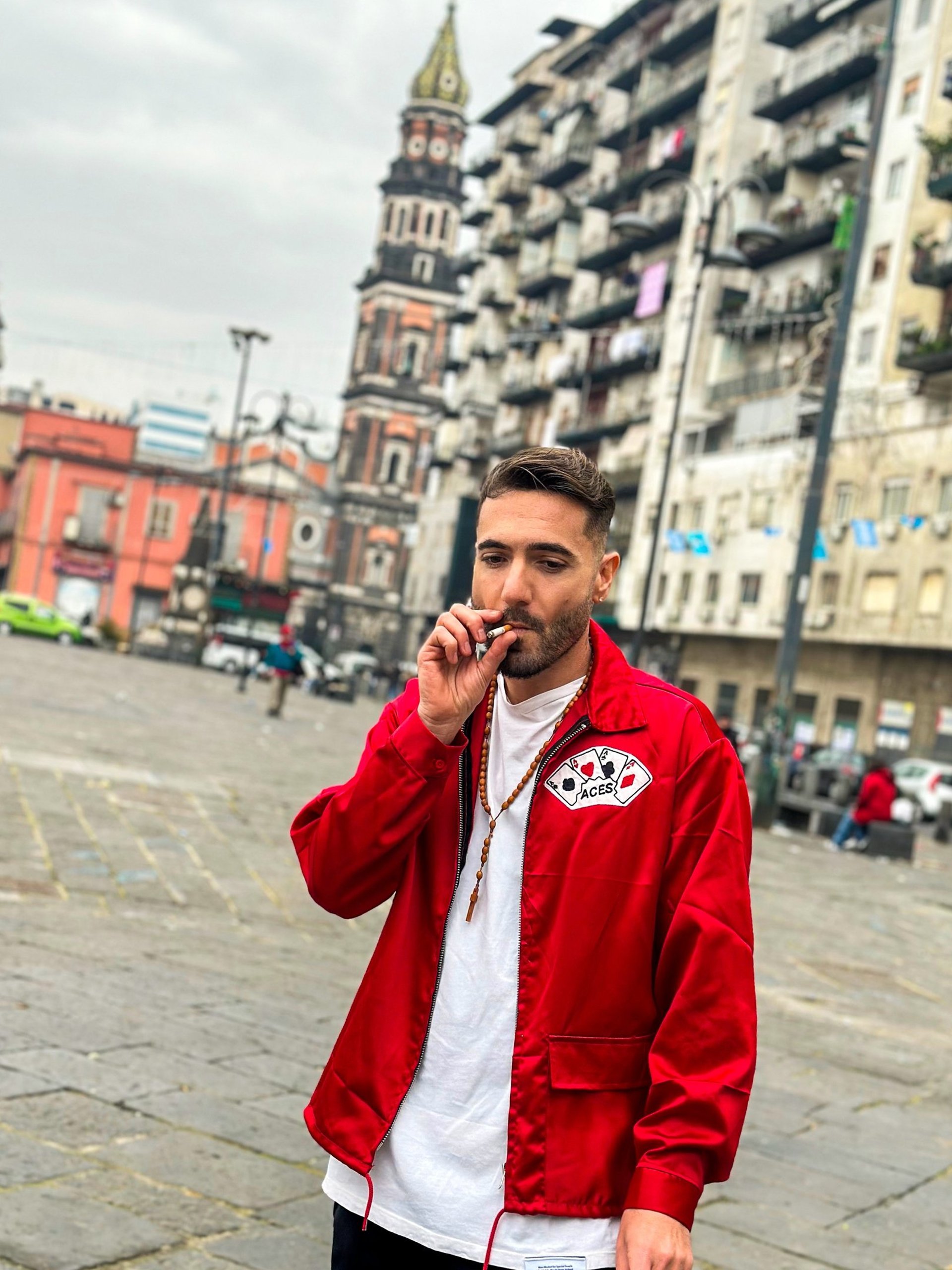 an abstract photo of a curved building with a blue sky in the background