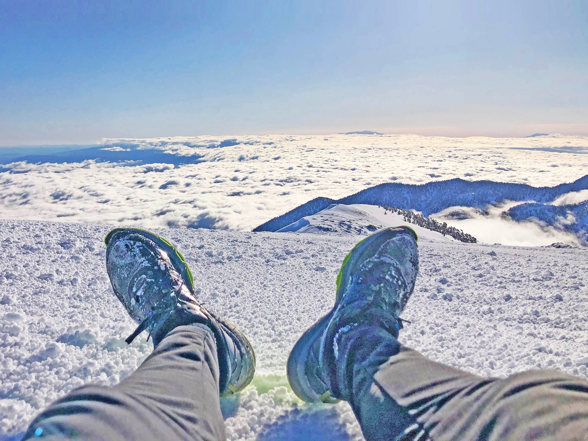 At the Summit of Mount San Antonio (Mount Baldy) Facing the Devil's Backbone | San Gabriel Mountains