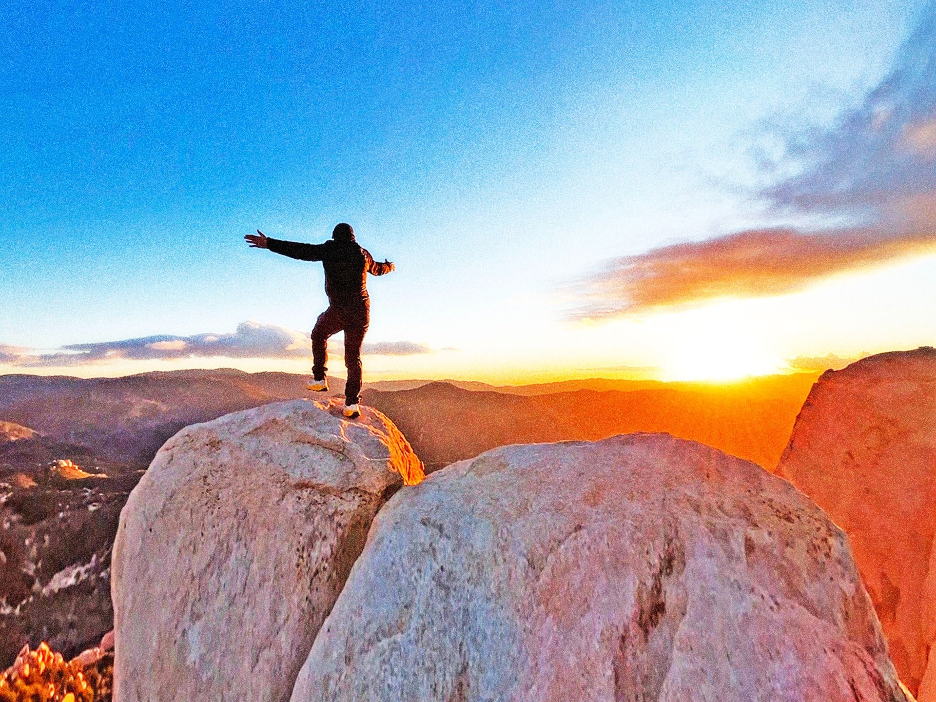 At the Summit of Mount San Antonio (Mount Baldy) Facing the Devil's Backbone | San Gabriel Mountains