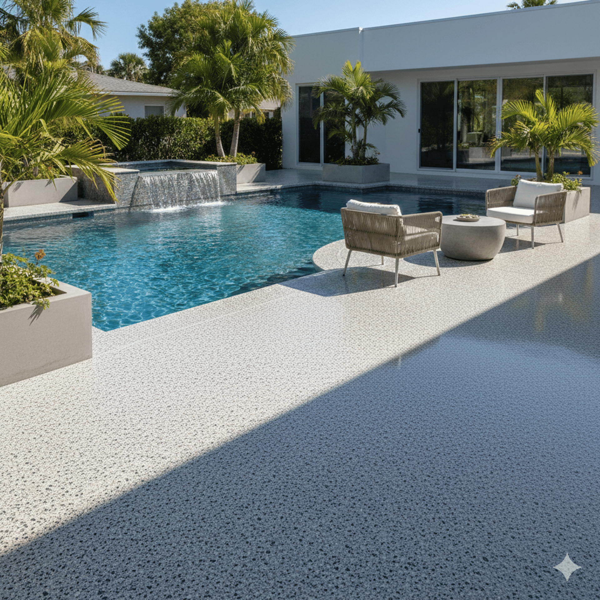 an abstract photo of a curved building with a blue sky in the background