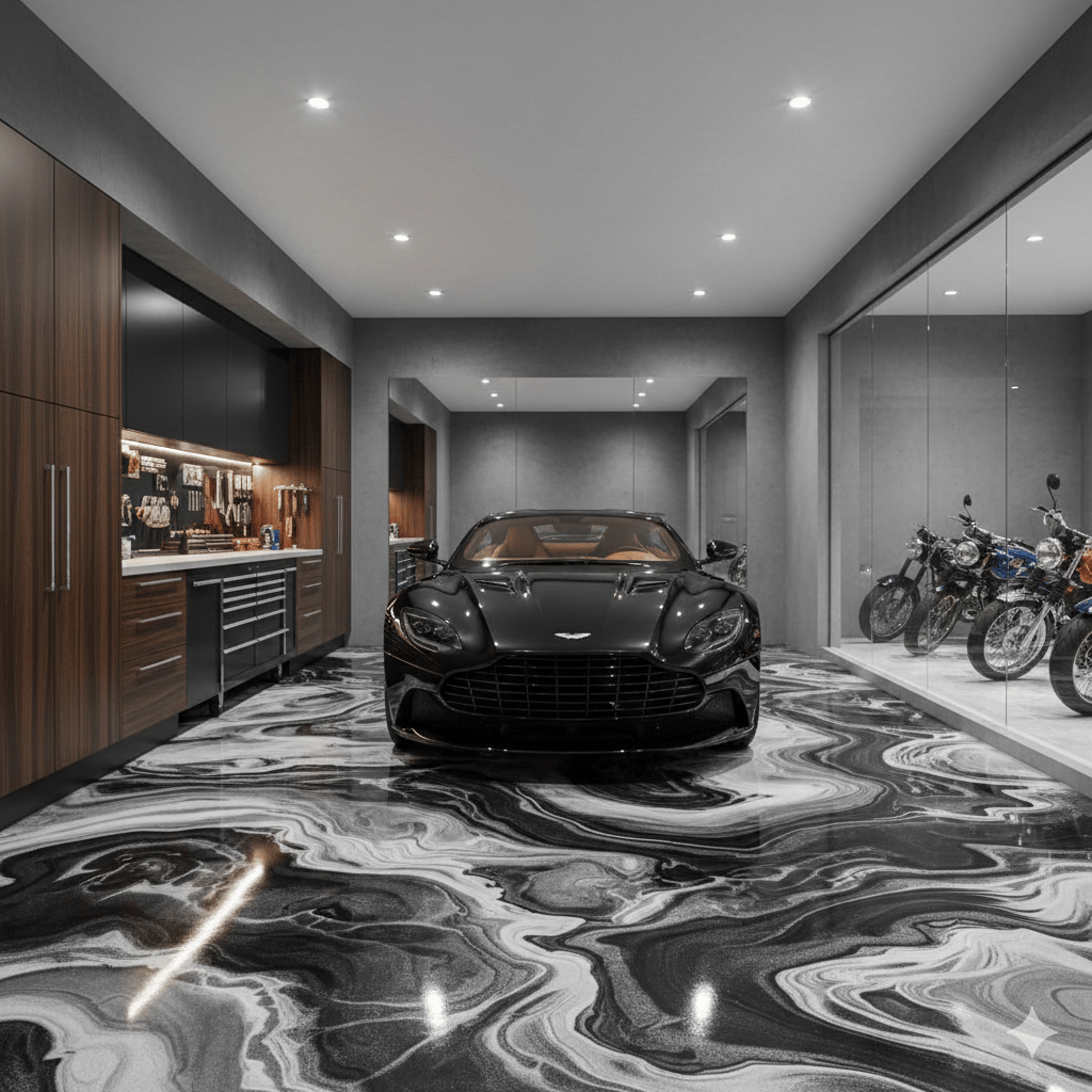 an abstract photo of a curved building with a blue sky in the background