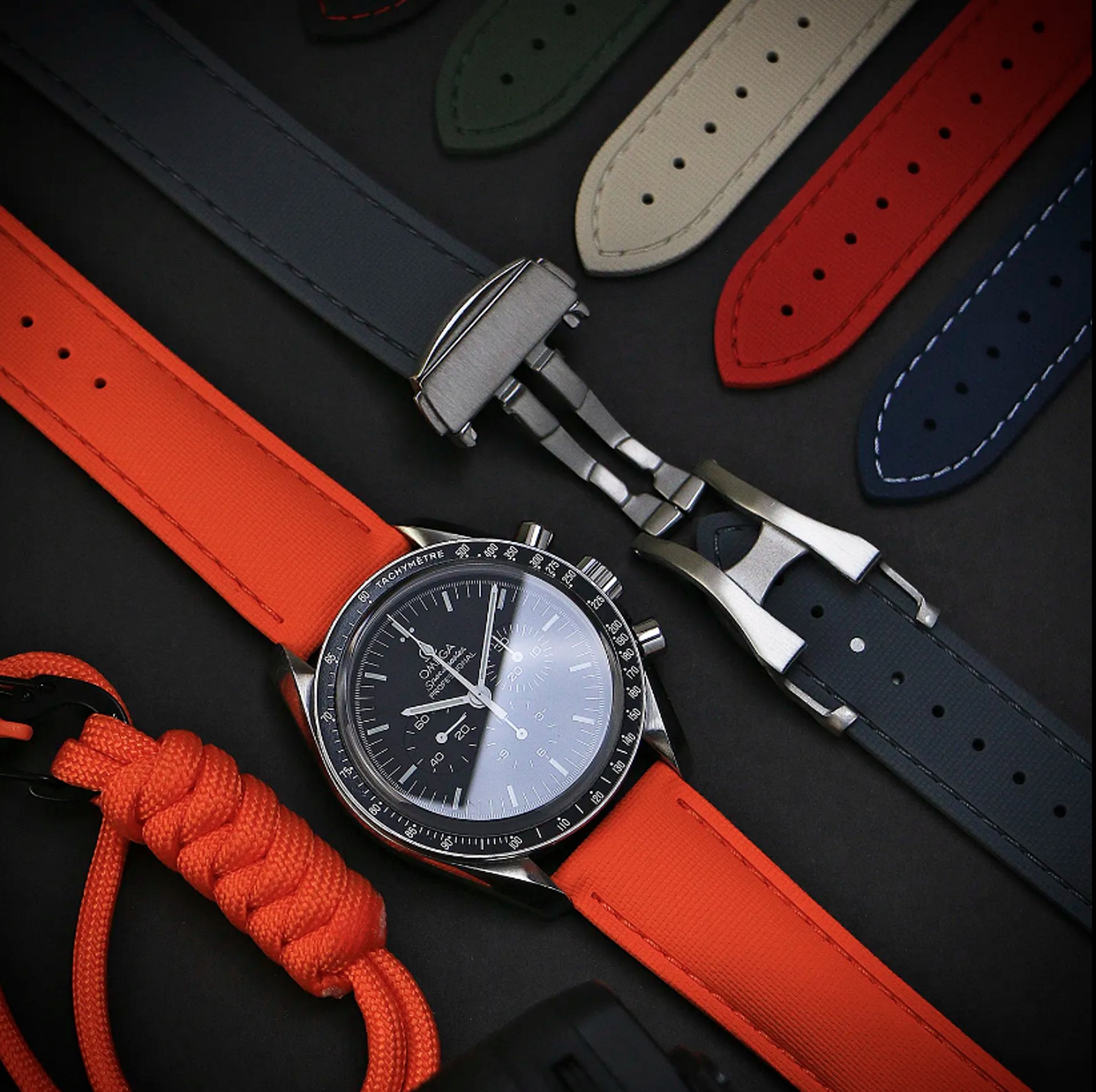 silver and white chronograph watch