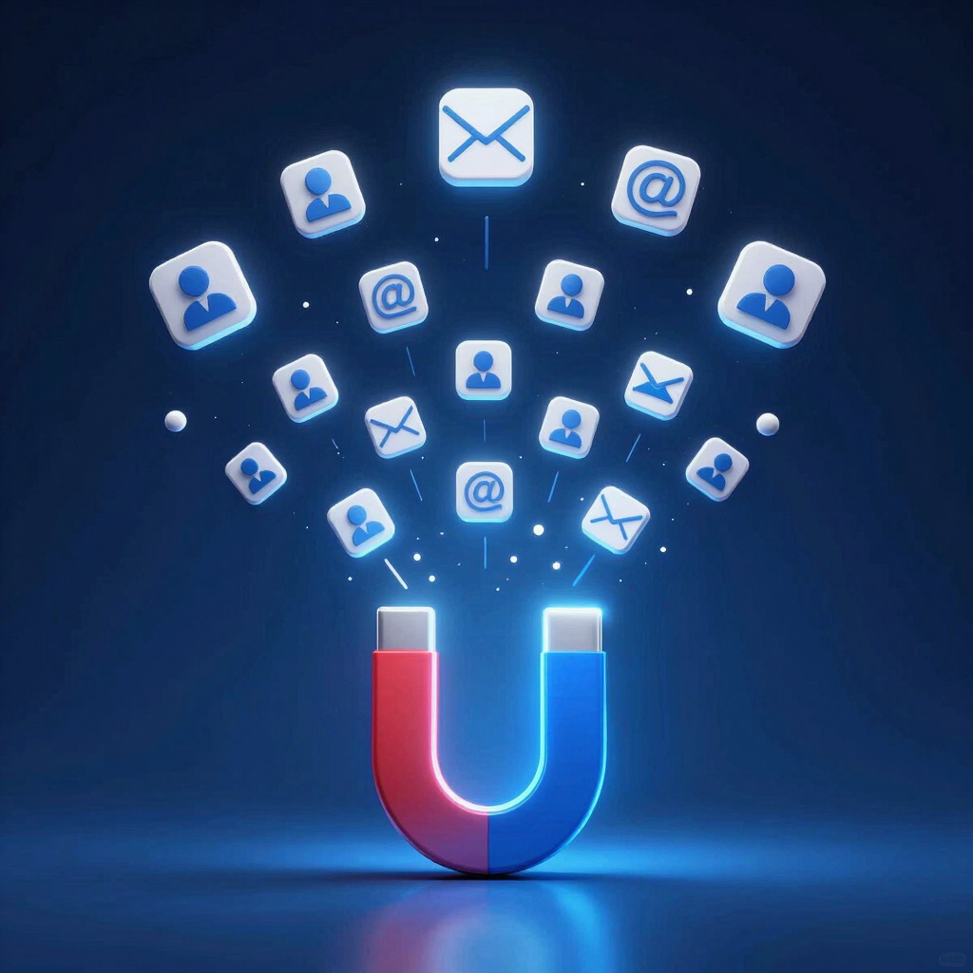 A GIANT MAGNET WITH SOCIAL MEDIA ICONS