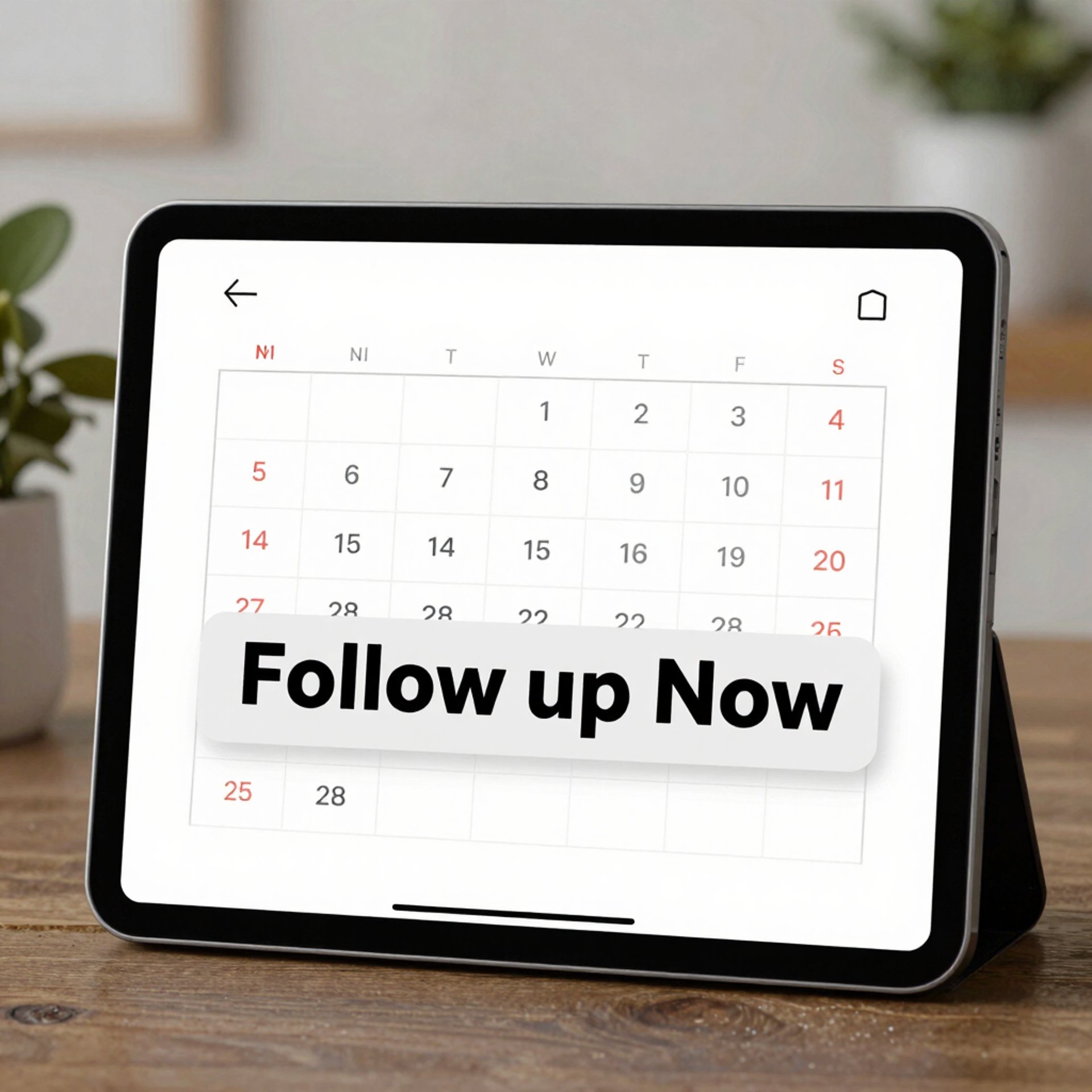 A calendar saying follow up now