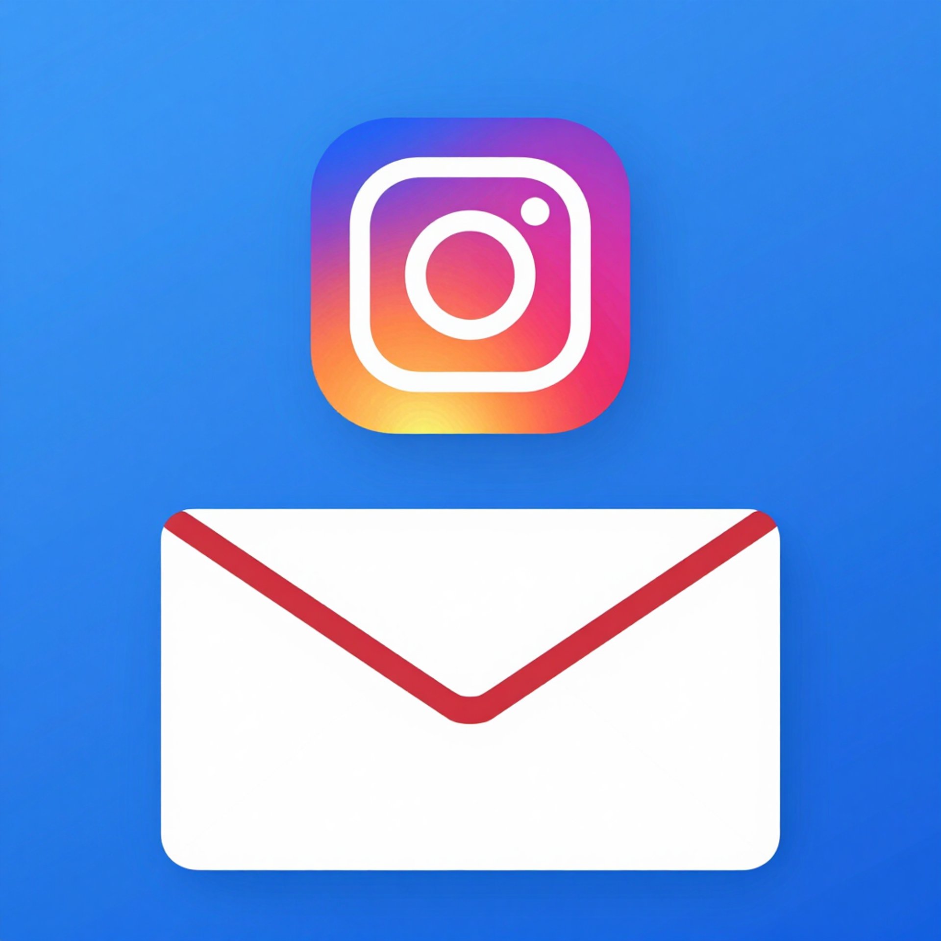 An Instagram logo above a mail icon