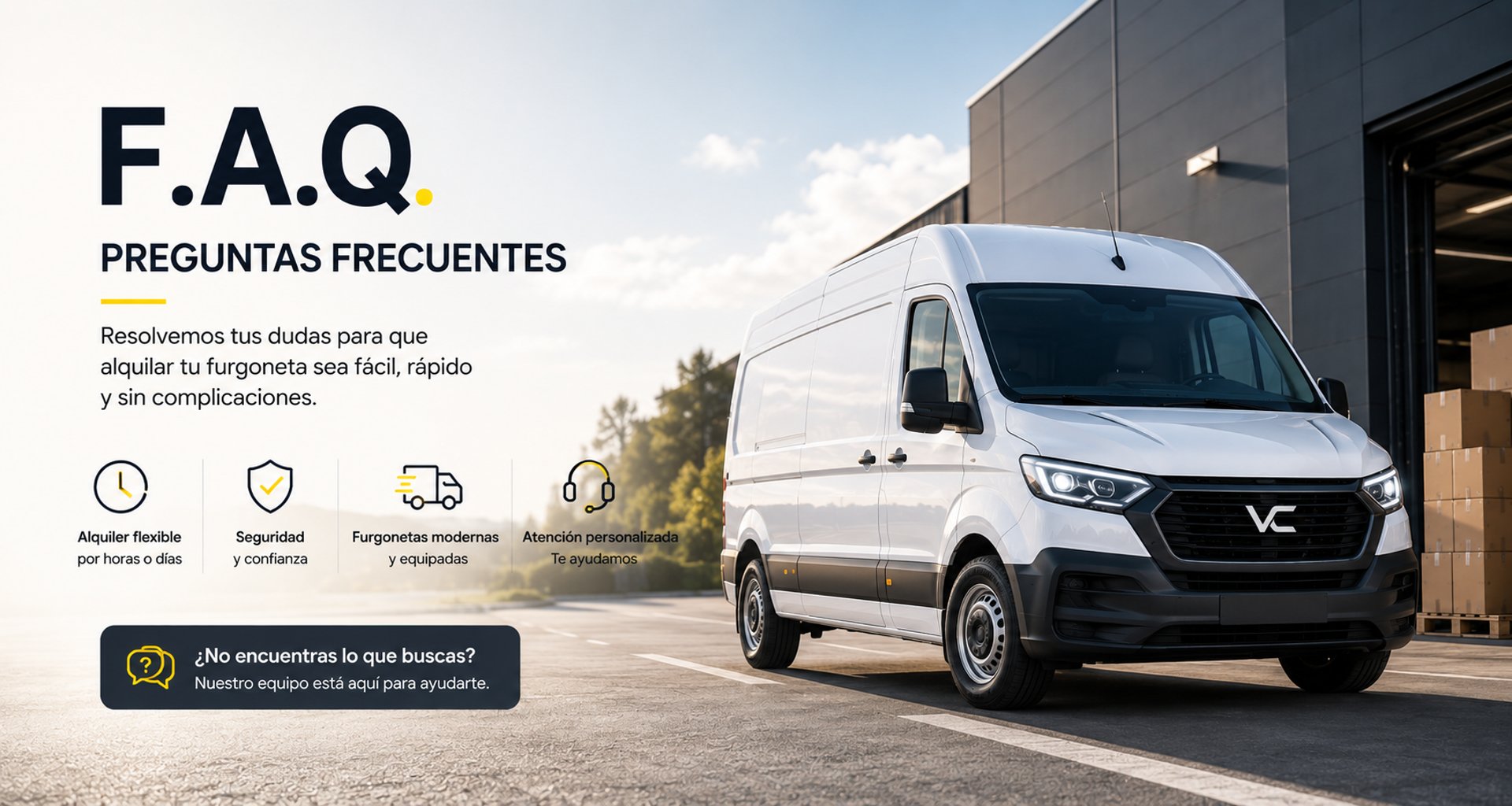Preguntas frecuentes sobre alquiler de furgonetas VanClick sin conductor por horas, días y fines de semana