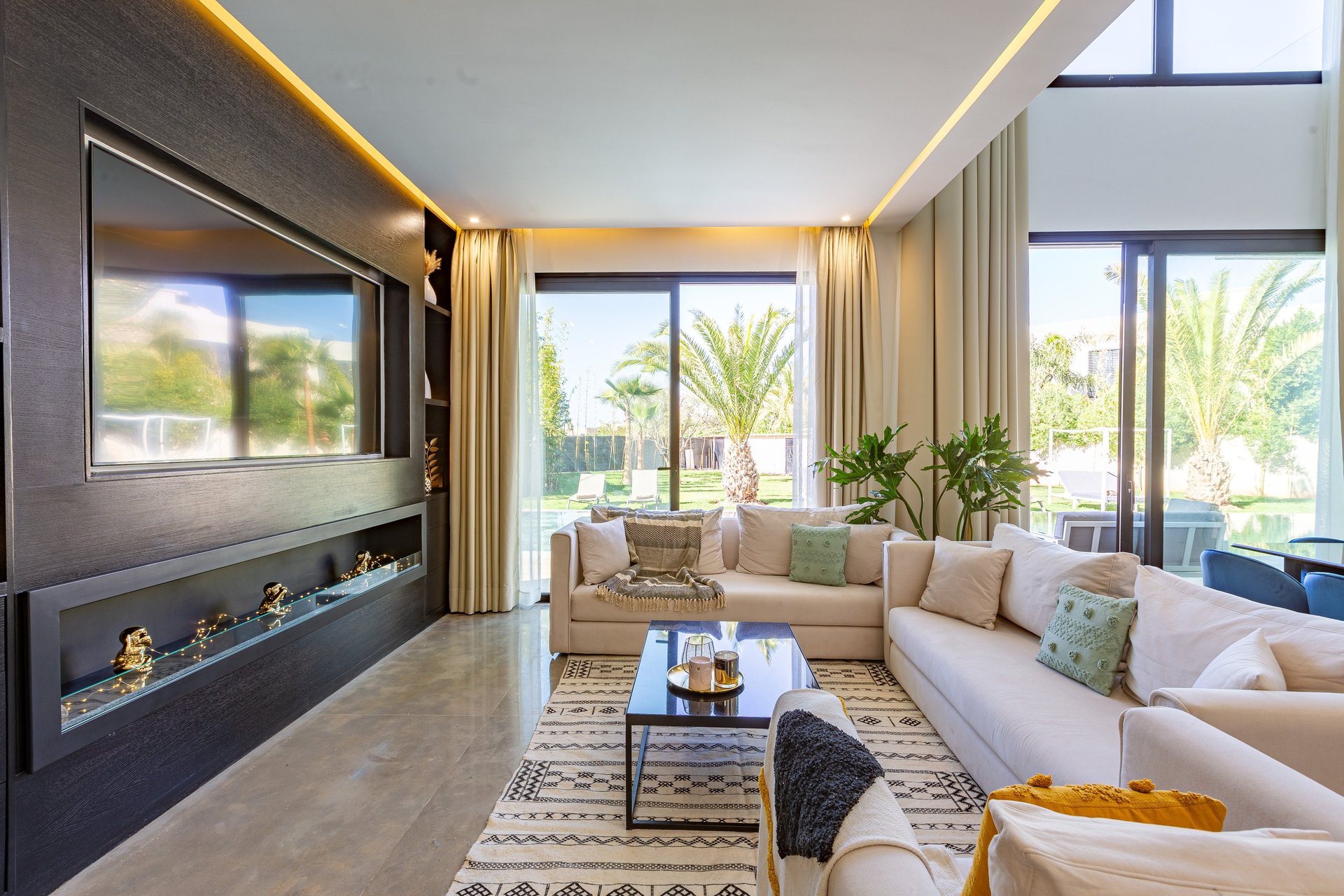 black blue and yellow textile