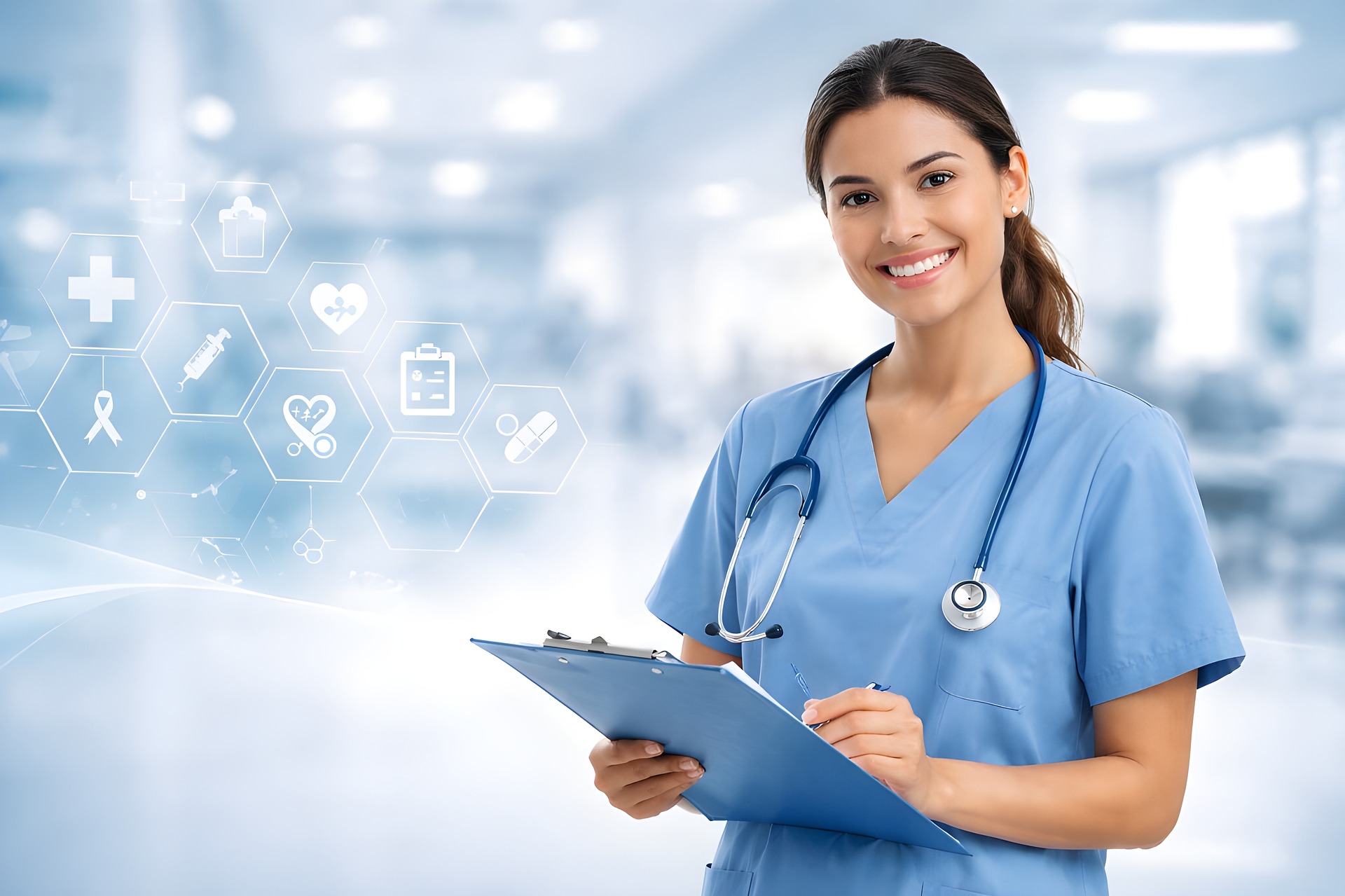 Woman in suit shows document to man