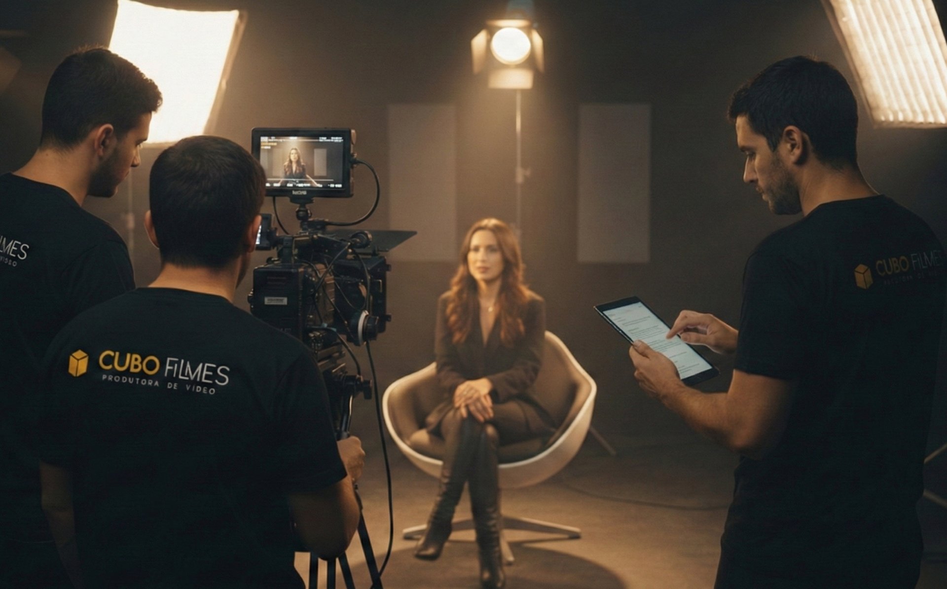 black dslr camera taking photo of city lights