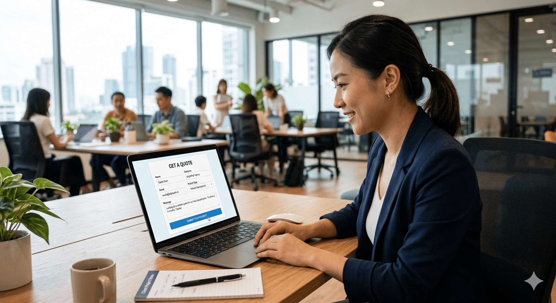 an abstract photo of a curved building with a blue sky in the background