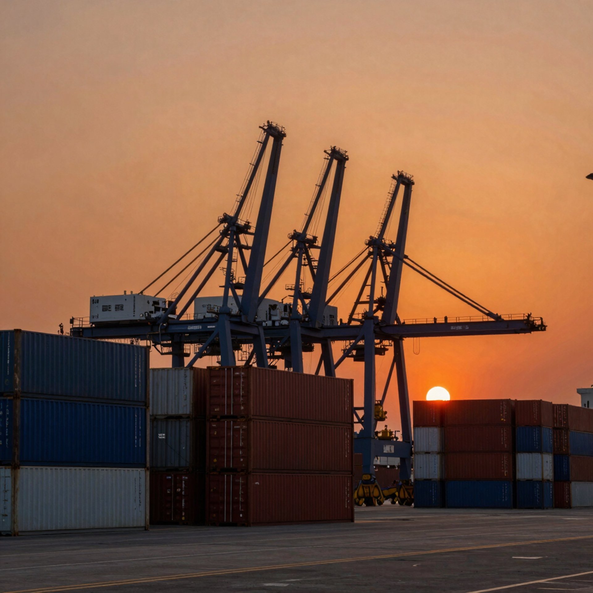 a large amount of containers are stacked on top of each other