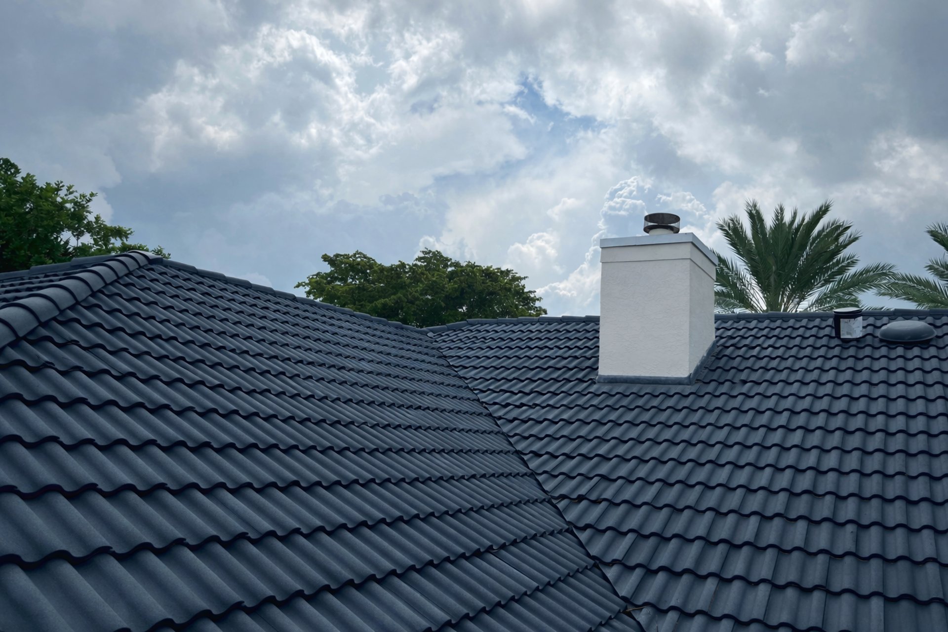 white and black roof tiles