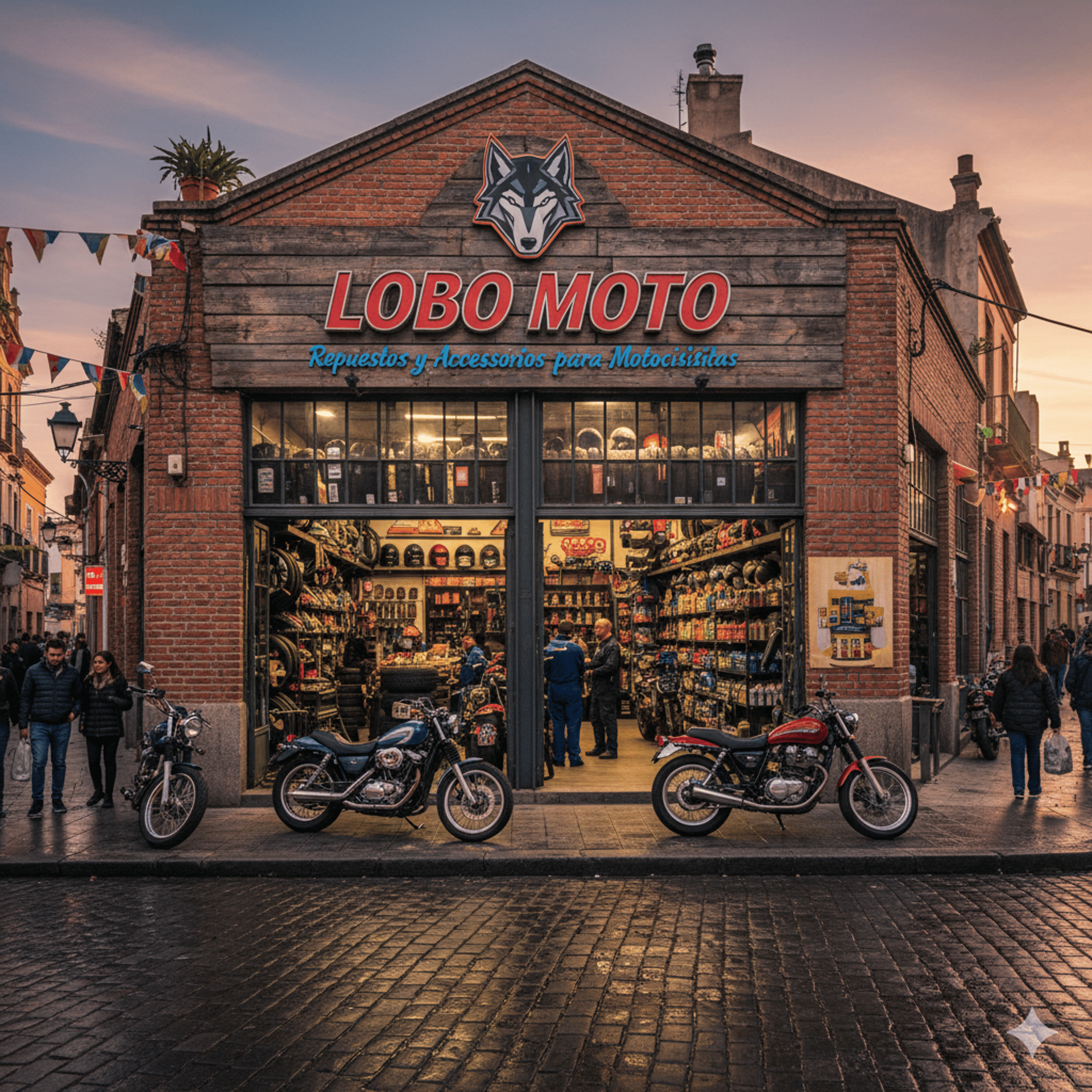 A black and red sport motorcycle on display.