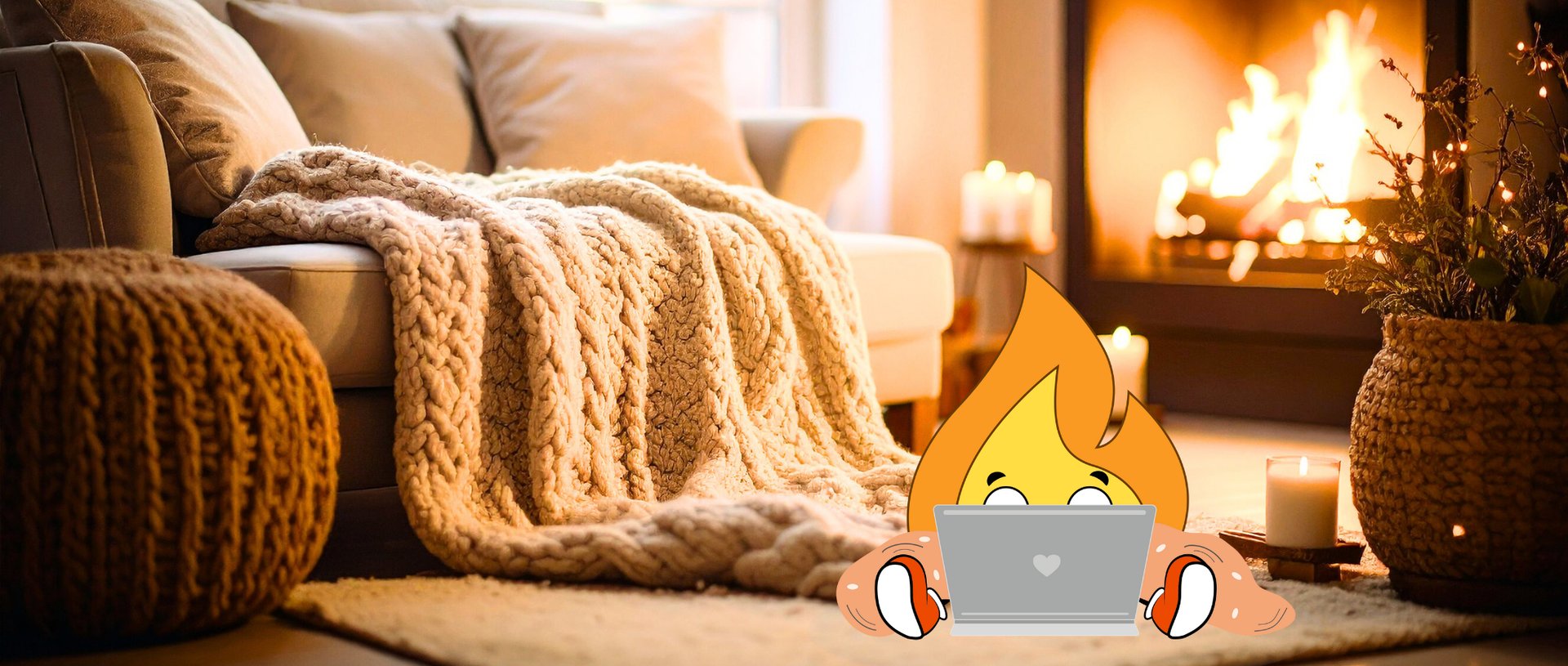 laptop computer on sectional couch