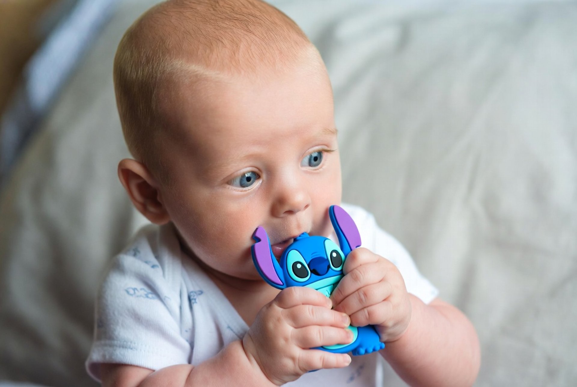 Fondo para el encabzado de la web de bebe con mordedr de stich