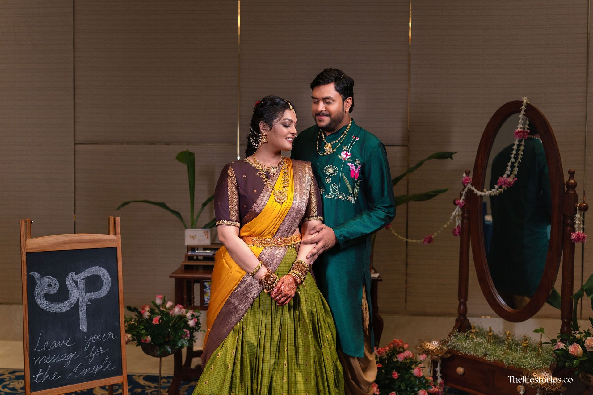 couple wearing silver-colored rings