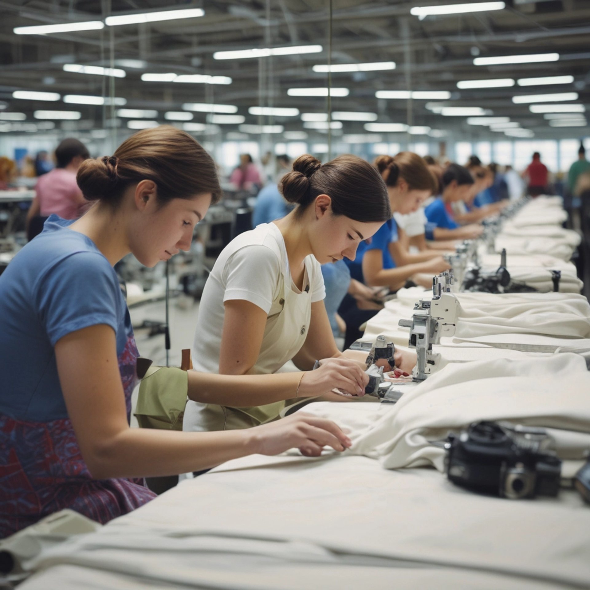 an abstract photo of a curved building with a blue sky in the background