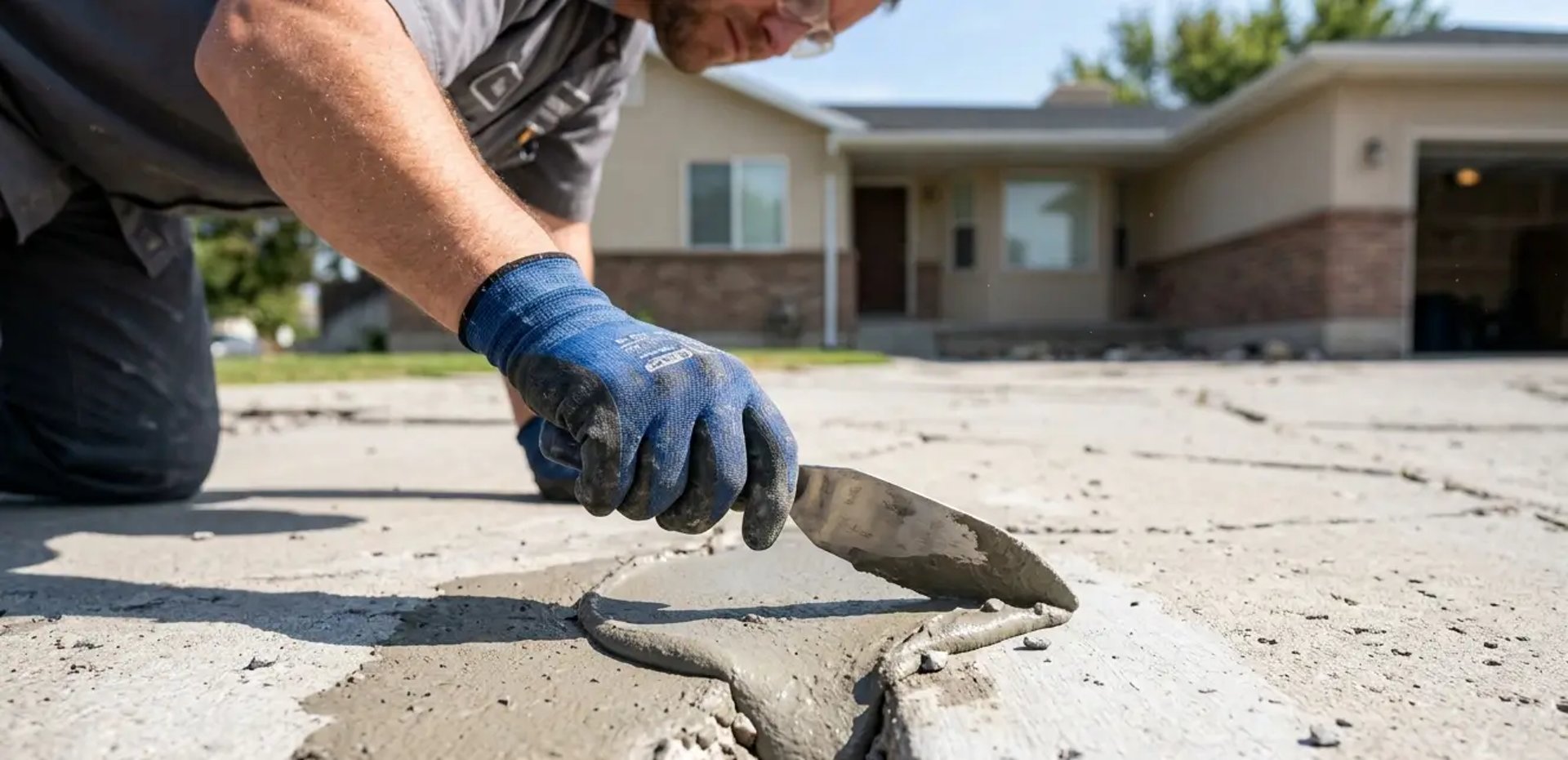 Professional concrete crack repair and patching service in West Valley City