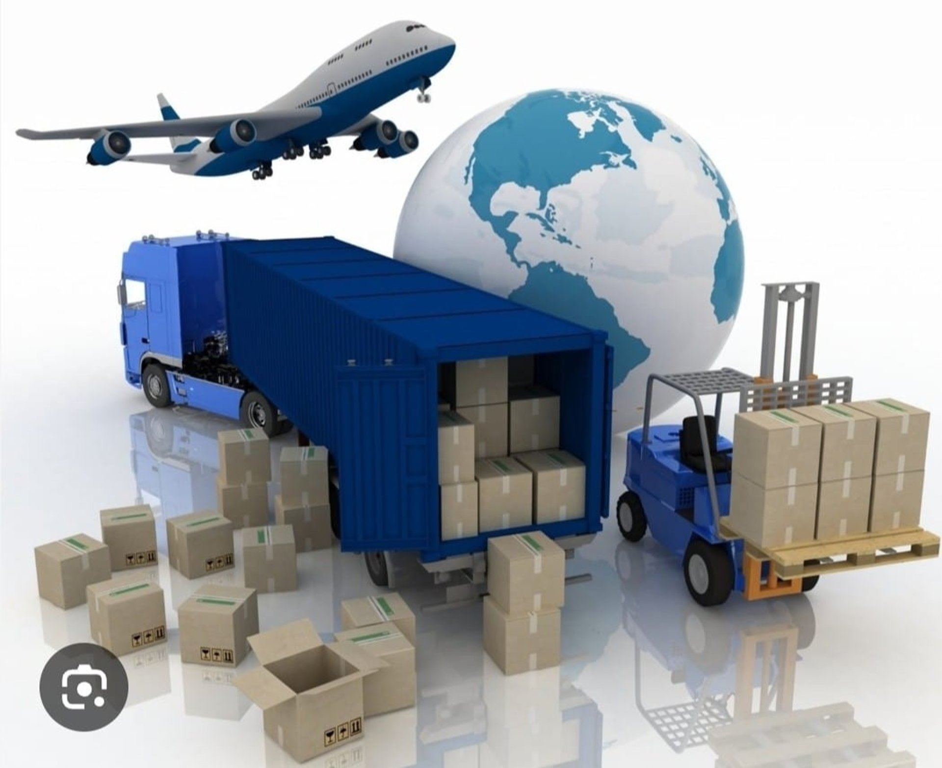 a man in a yellow hat holding a box and a laptop