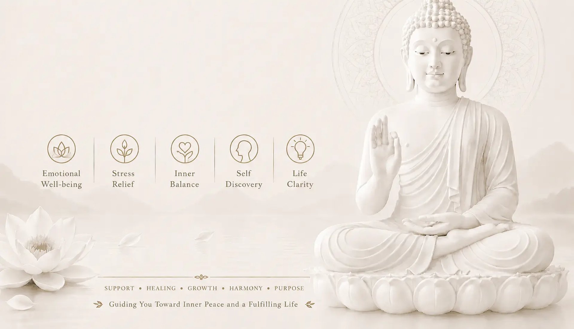 "peaceful budha statue'