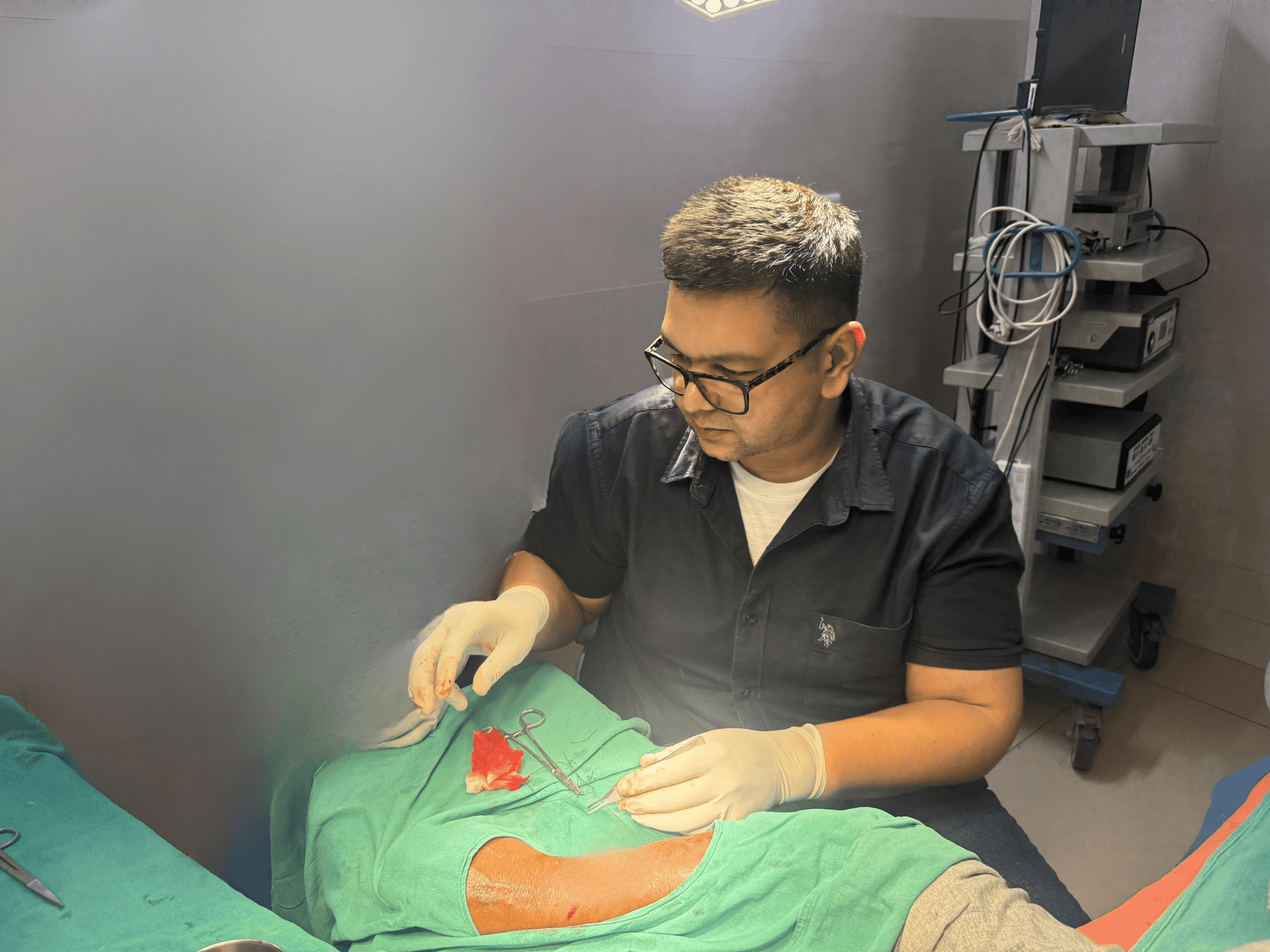 medical professionals working