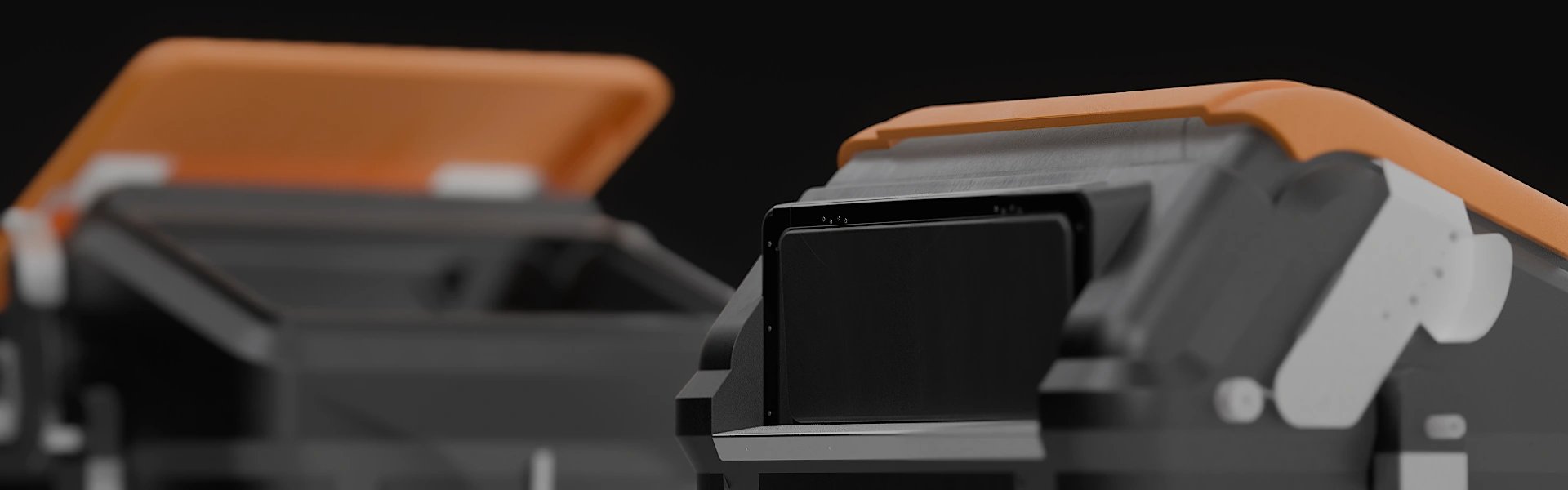 An aerial view of a city street with a fountain in the middle