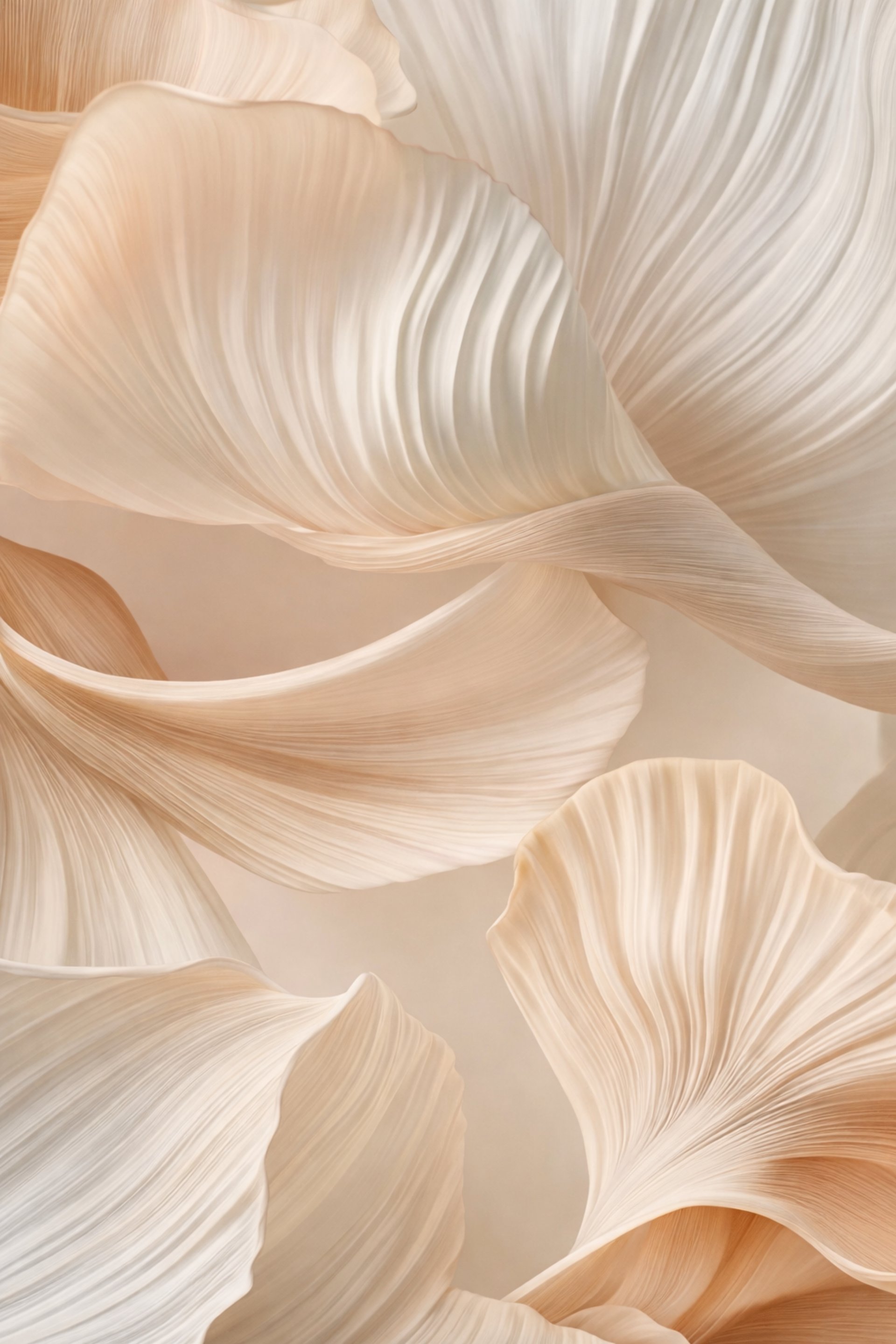 an abstract photo of a curved building with a blue sky in the background
