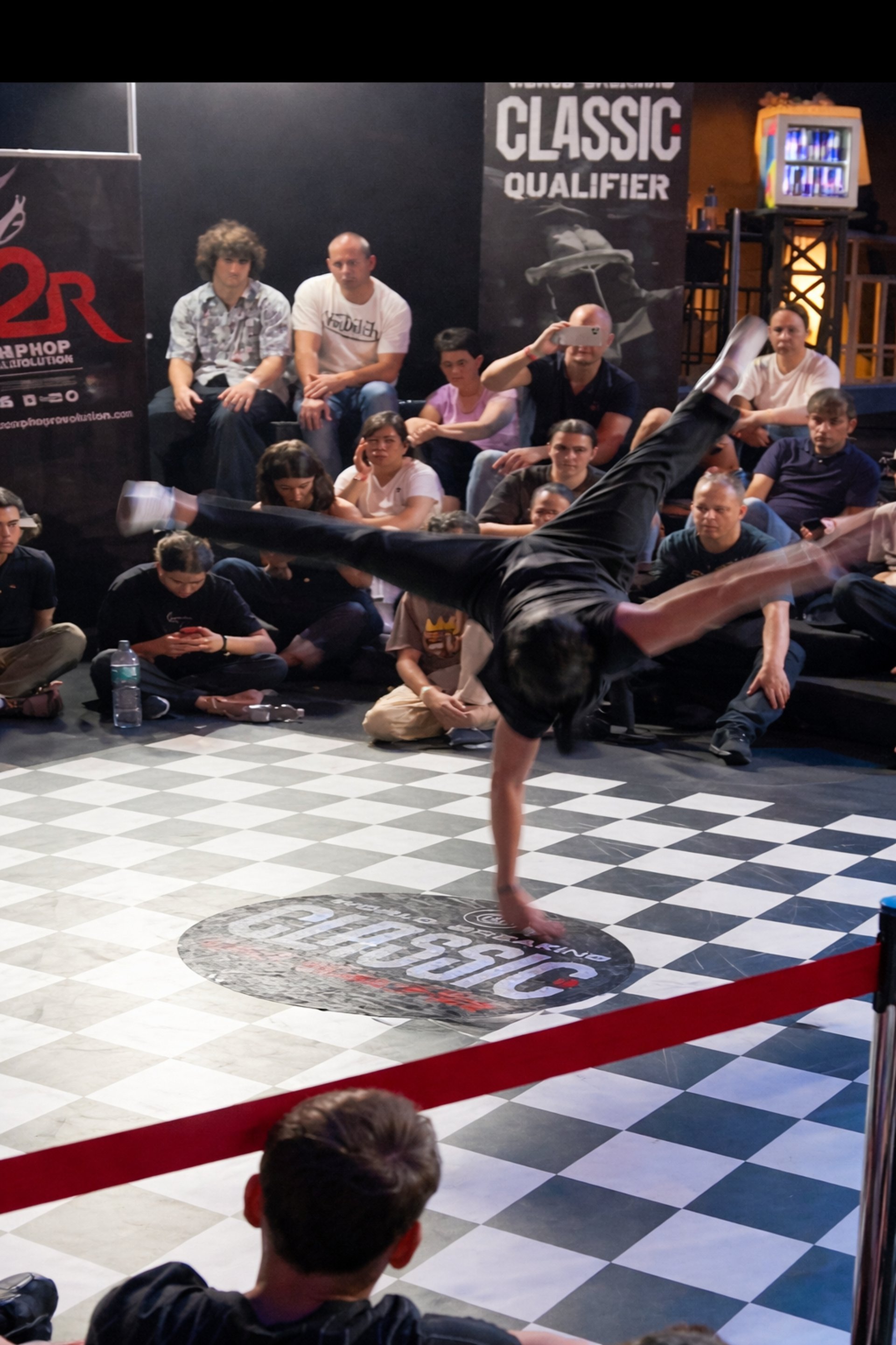 an abstract photo of a curved building with a blue sky in the background