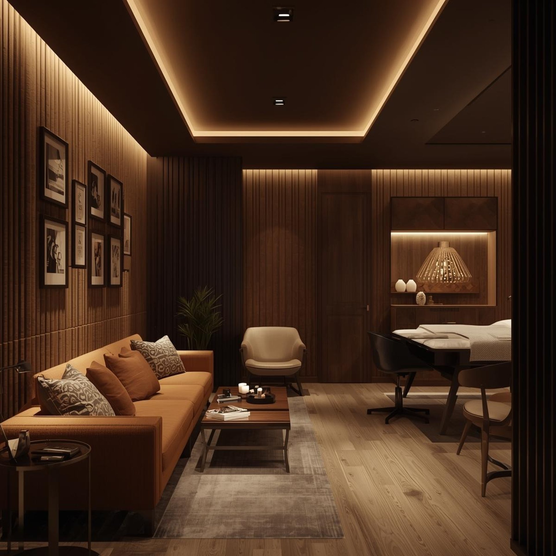 black and brown leather padded tub sofa