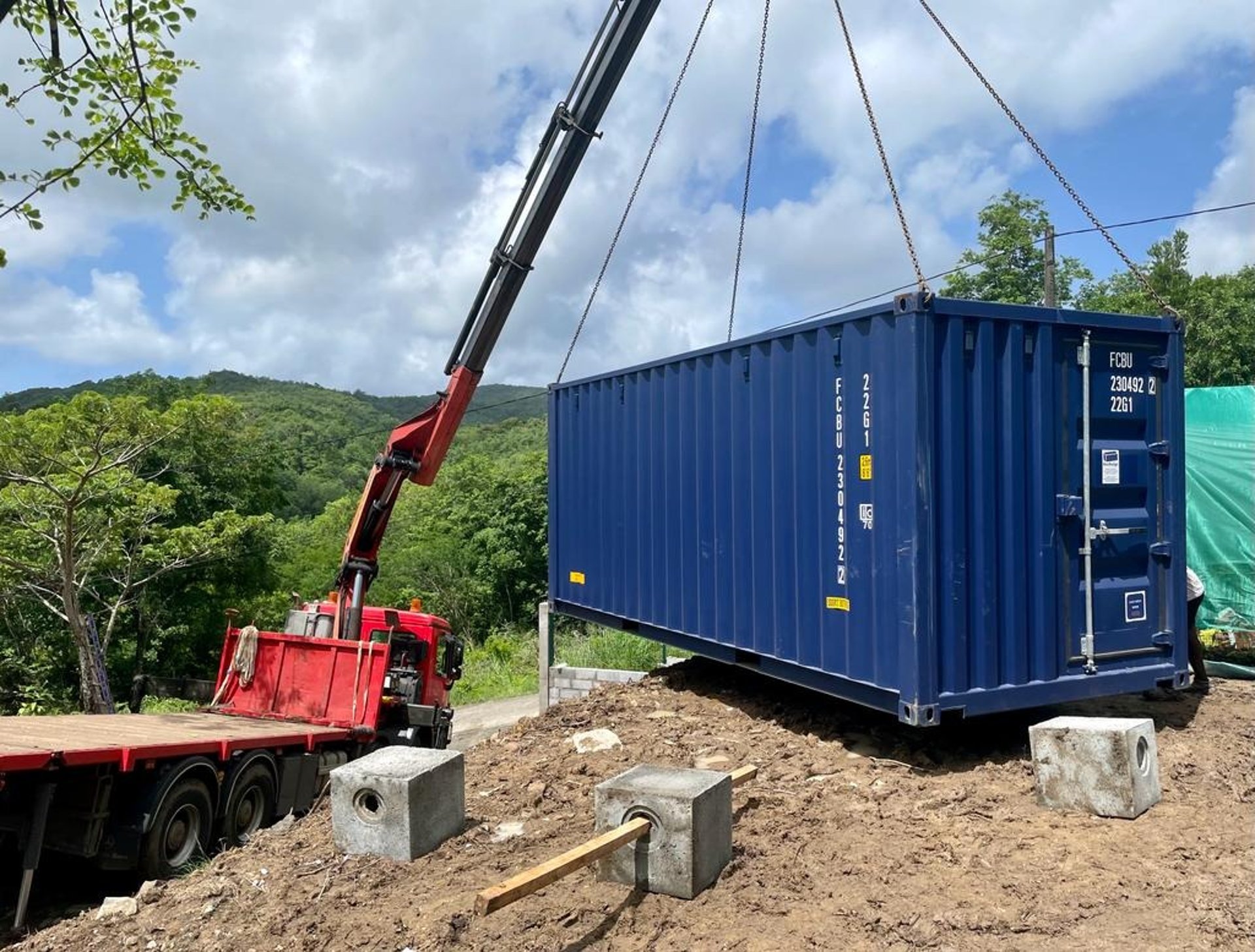 an abstract photo of a curved building with a blue sky in the background