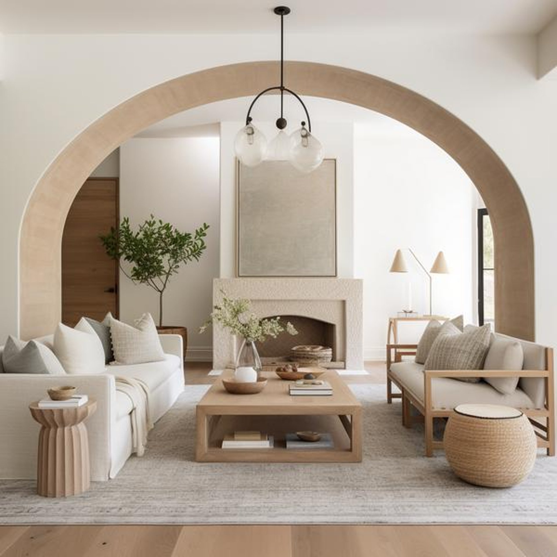 planters with plant near area rug inside room