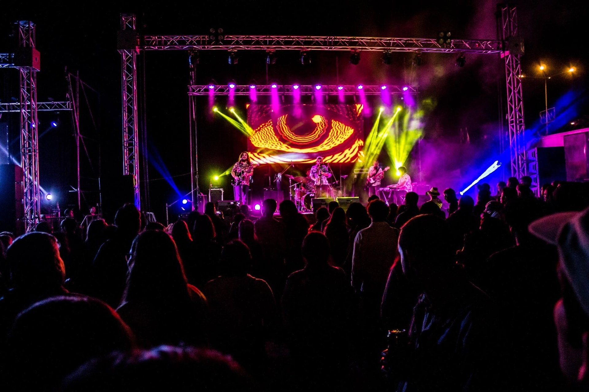banda la doctrina en vivo fotografia desde el publico masivo en el concierto
