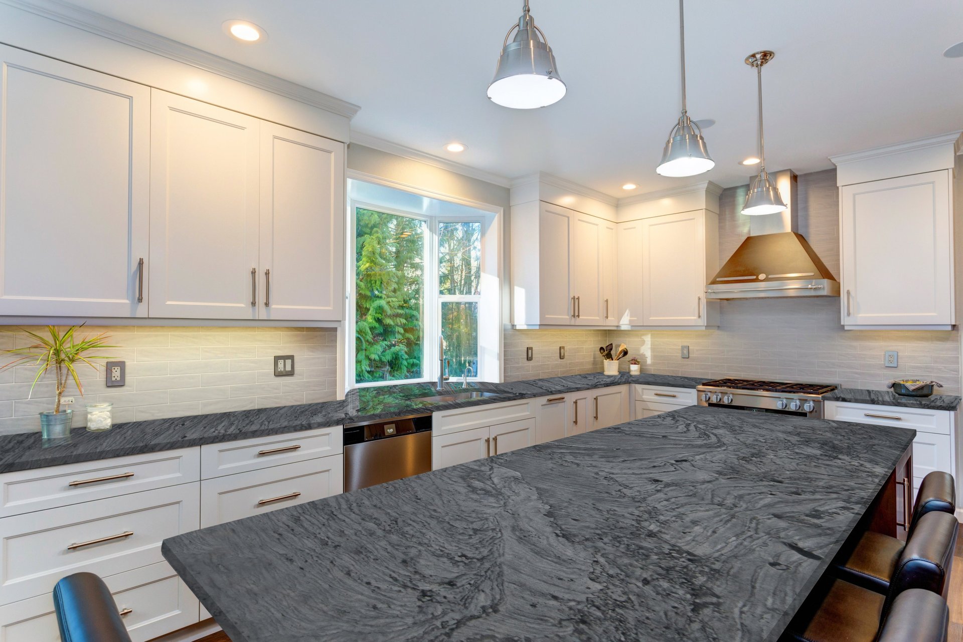 an abstract photo of a curved building with a blue sky in the background